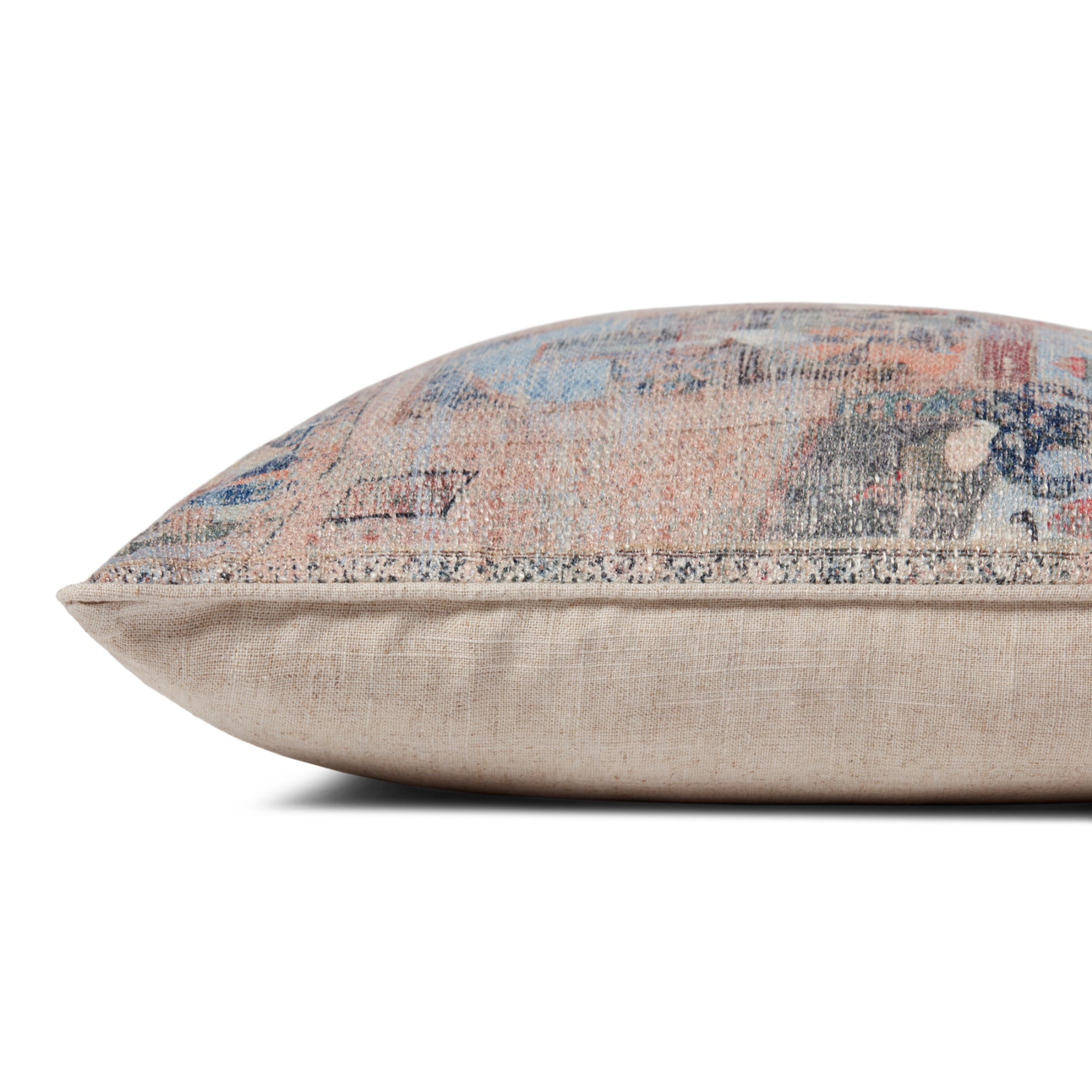 Loloi PLL0008 Taupe/Multi 18" x 18" Cover with Poly Pillow