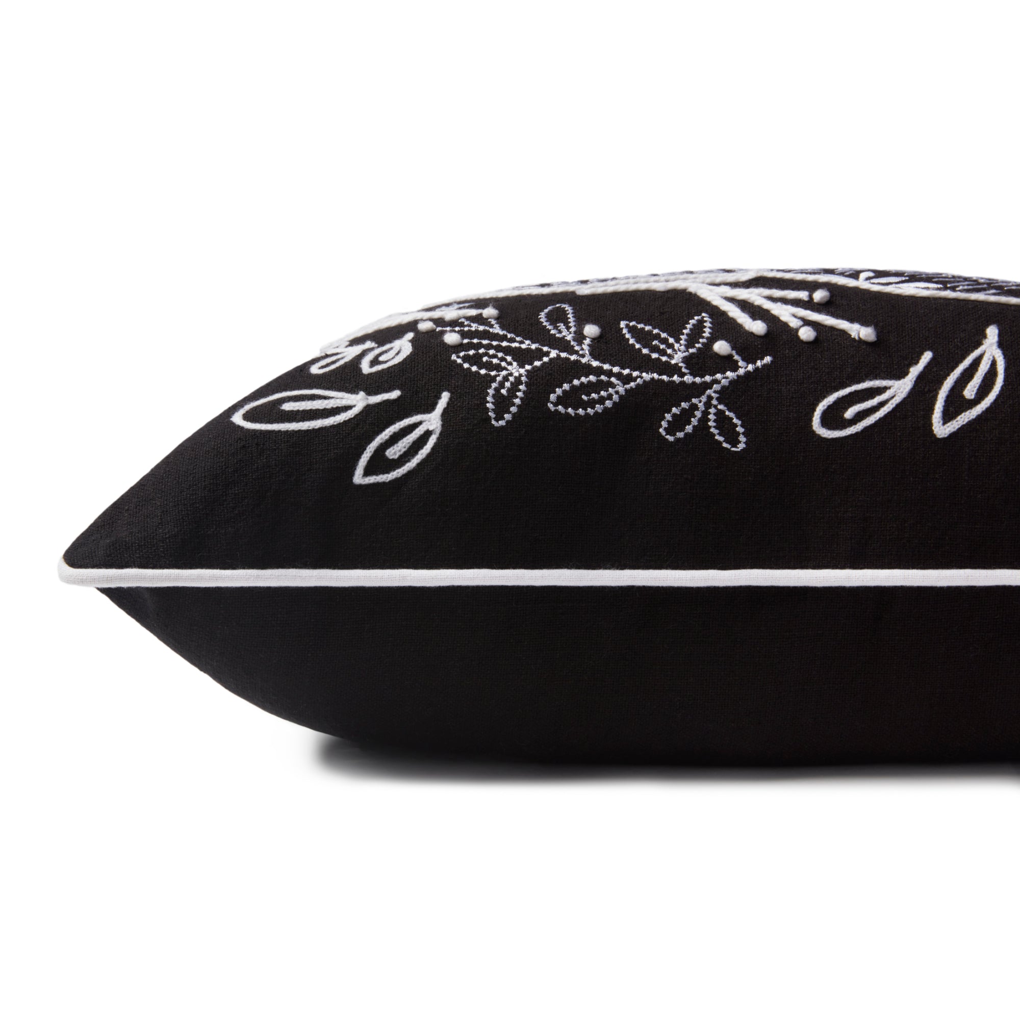 Loloi PLL0032 Black 13" x 21" Cover with Poly Pillow