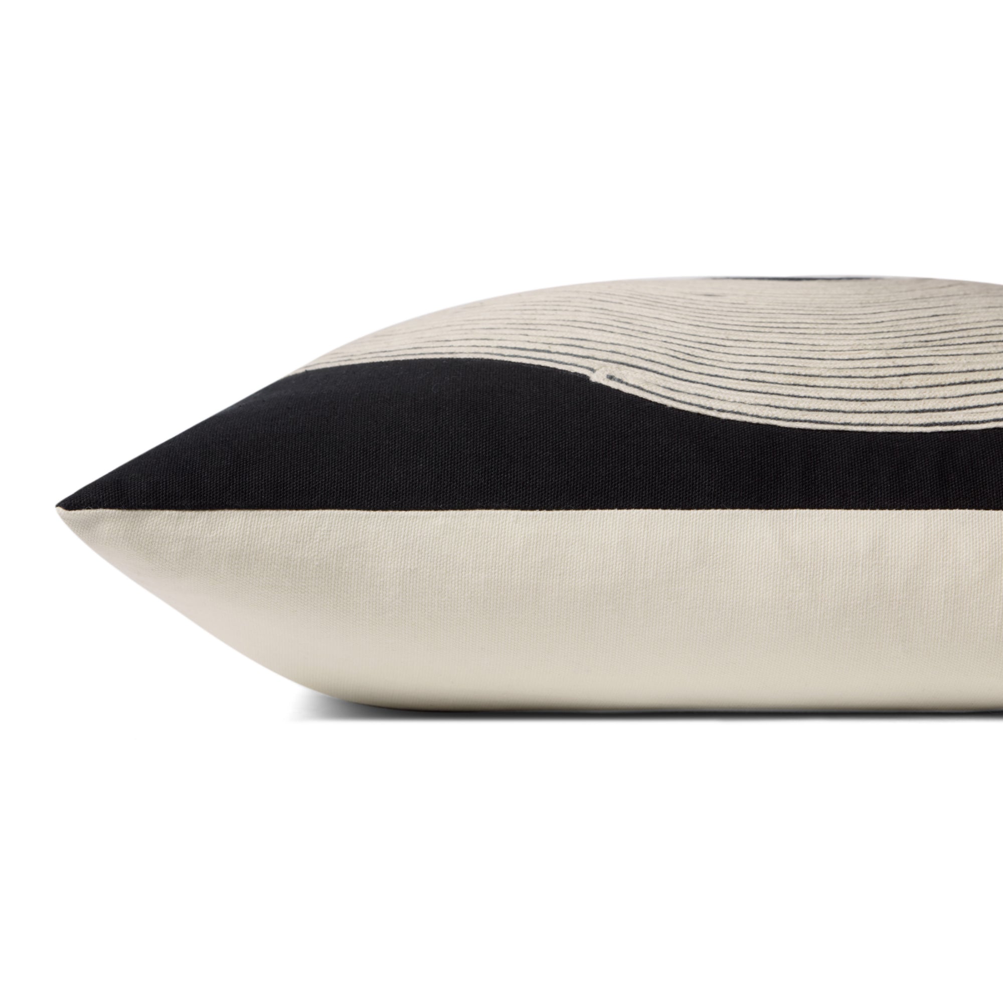 Loloi PLL0035 Black/Natural 18" x 18" Cover with Poly Pillow