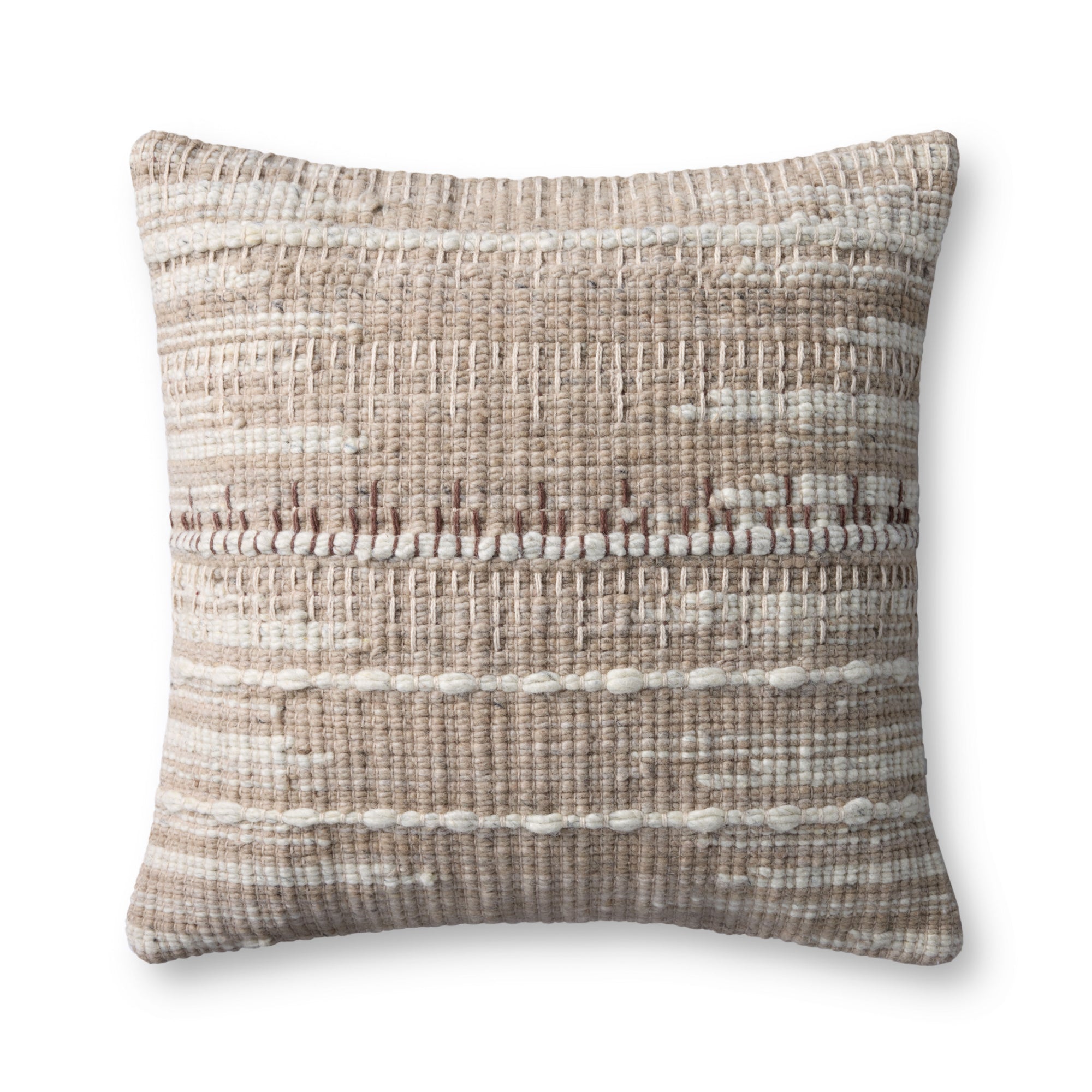 Loloi PLL0124 Ivory/Beige Cover with Poly Pillow