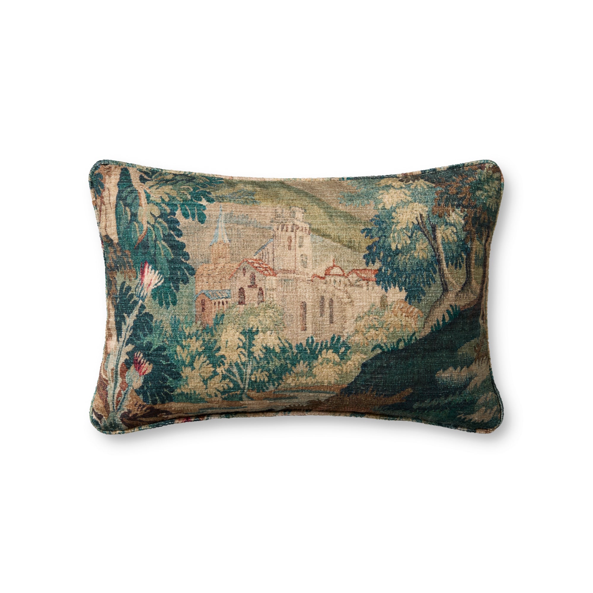 Loloi PLL0211 Green/Multi Cover with Poly Pillow
