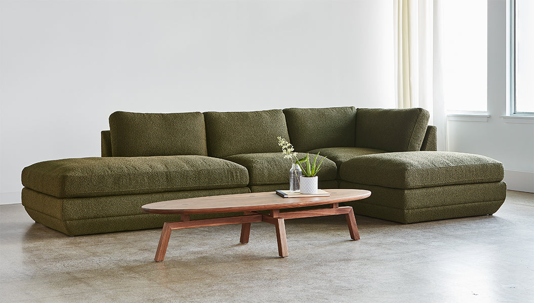 Podium Modular 4PC Lounge Sectional B Sectional Sofa Gus*     Four Hands, Mid Century Modern Furniture, Old Bones Furniture Company, Old Bones Co, Modern Mid Century, Designer Furniture, https://www.oldbonesco.com/