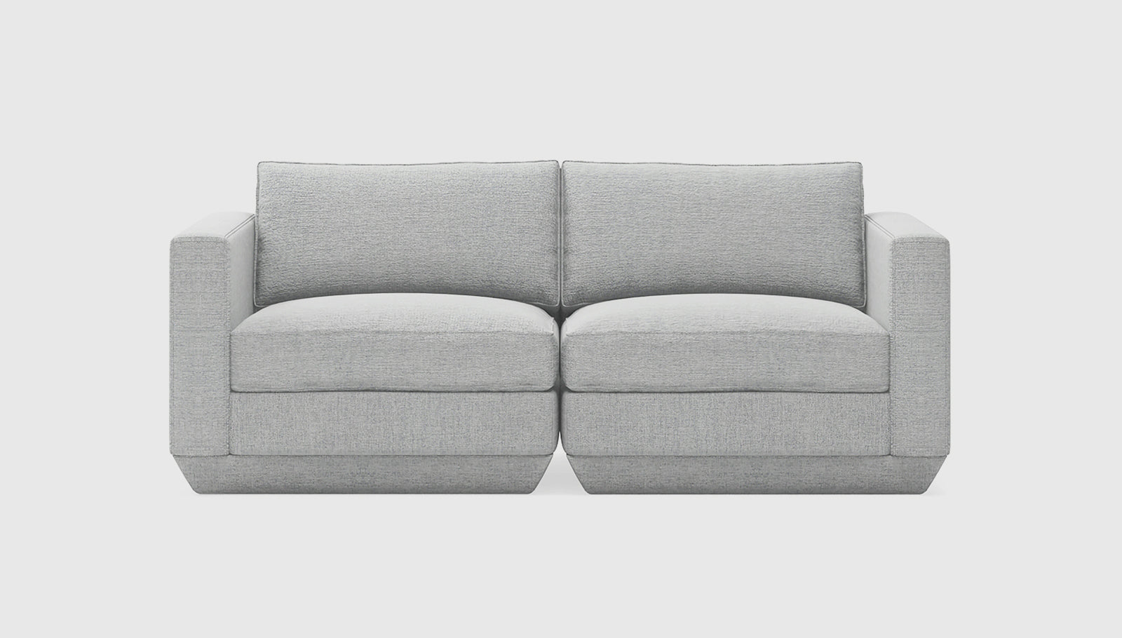 Podium Modular 2PC Sofa Bayview SilverSofa Gus*  Bayview Silver   Four Hands, Mid Century Modern Furniture, Old Bones Furniture Company, Old Bones Co, Modern Mid Century, Designer Furniture, https://www.oldbonesco.com/