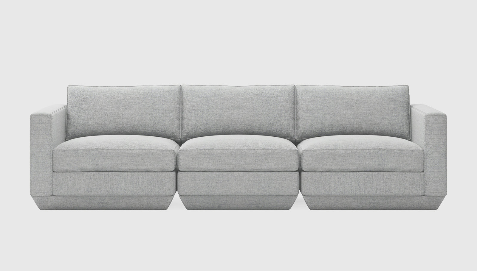 Podium Modular 3PC Sofa Bayview SilverSofa Gus*  Bayview Silver   Four Hands, Mid Century Modern Furniture, Old Bones Furniture Company, Old Bones Co, Modern Mid Century, Designer Furniture, https://www.oldbonesco.com/
