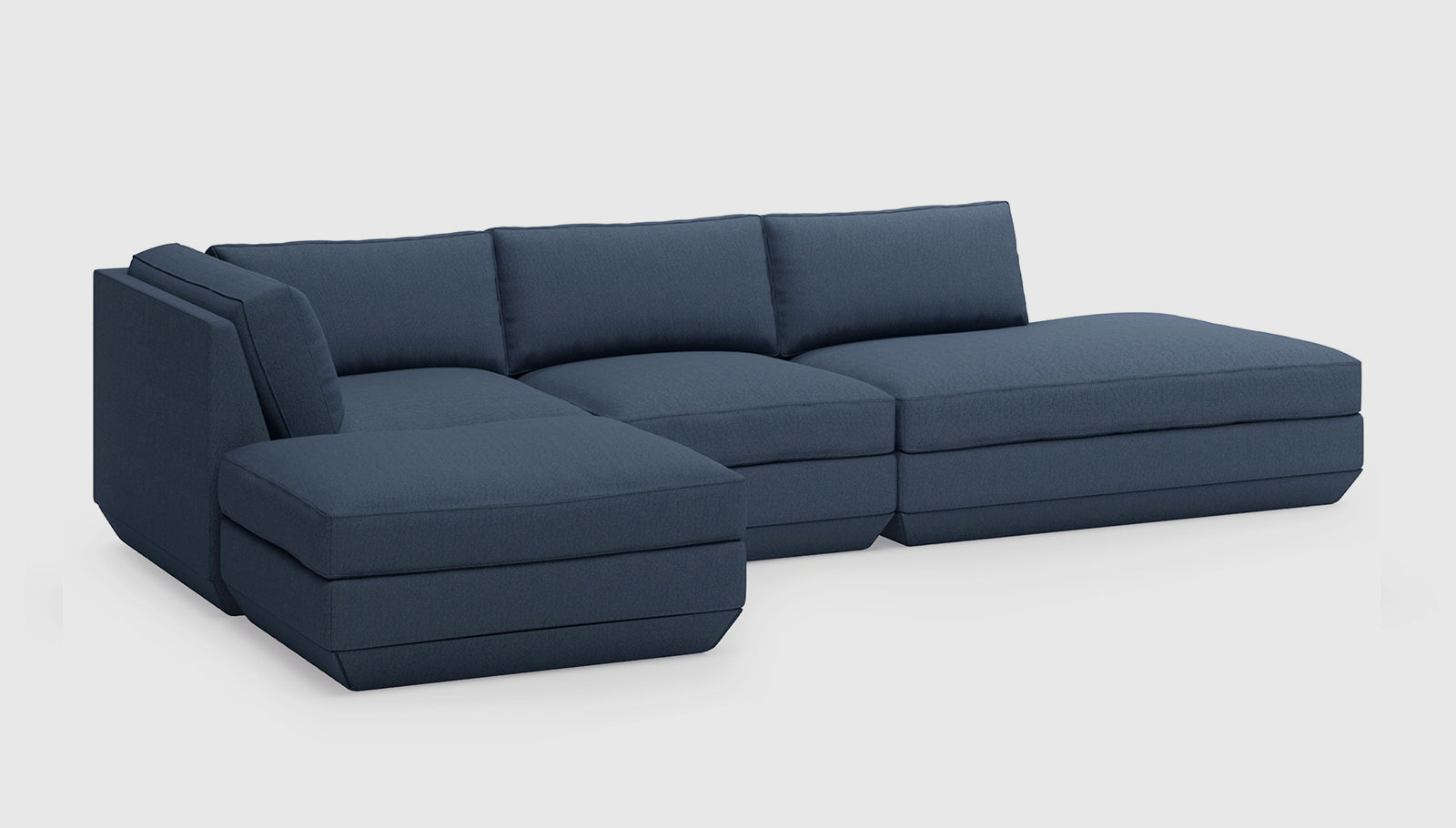 Podium Modular 4PC Lounge Sectional B Sectional Sofa Gus*     Four Hands, Mid Century Modern Furniture, Old Bones Furniture Company, Old Bones Co, Modern Mid Century, Designer Furniture, https://www.oldbonesco.com/