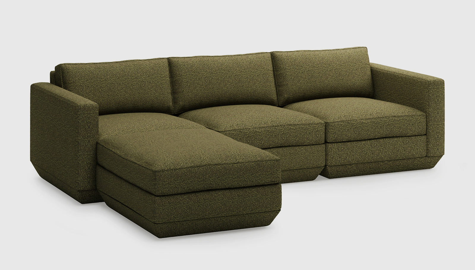 Podium Modular 4PC Sectional Copenhagen Terra / Left FacingSectionals Gus*  Copenhagen Terra Left Facing  Four Hands, Mid Century Modern Furniture, Old Bones Furniture Company, Old Bones Co, Modern Mid Century, Designer Furniture, https://www.oldbonesco.com/