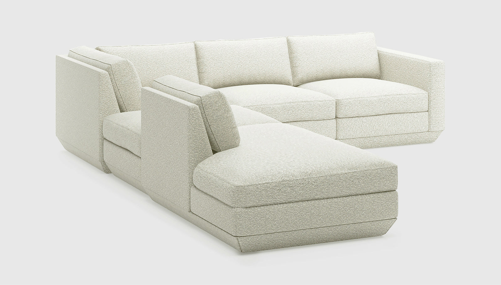 Podium Modular 5PC Seating Group A Copenhagen Fossil / Left FacingSectionals Gus*  Copenhagen Fossil Left Facing  Four Hands, Mid Century Modern Furniture, Old Bones Furniture Company, Old Bones Co, Modern Mid Century, Designer Furniture, https://www.oldbonesco.com/