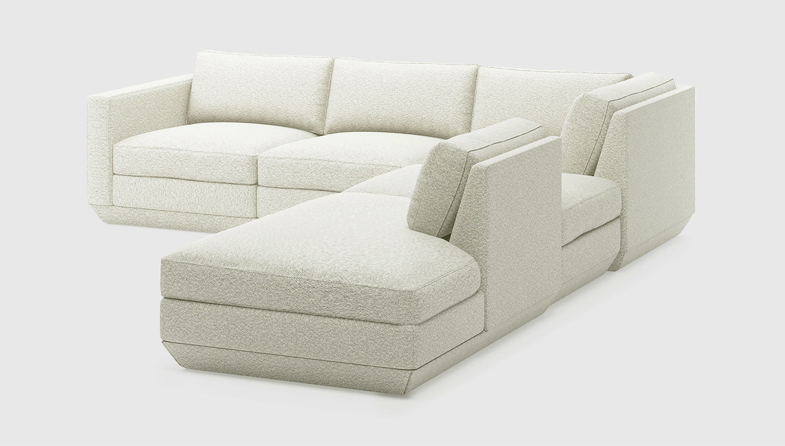 Podium Modular 5PC Seating Group A Copenhagen Fossil / Right FacingSectionals Gus*  Copenhagen Fossil Right Facing  Four Hands, Mid Century Modern Furniture, Old Bones Furniture Company, Old Bones Co, Modern Mid Century, Designer Furniture, https://www.oldbonesco.com/