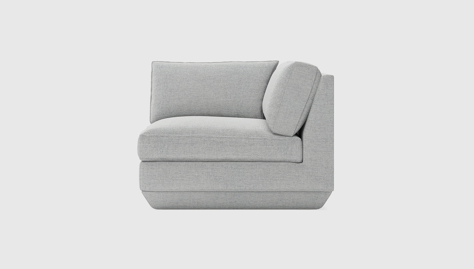 Podium Modular Corner Bayview SilverSofa Gus*  Bayview Silver   Four Hands, Mid Century Modern Furniture, Old Bones Furniture Company, Old Bones Co, Modern Mid Century, Designer Furniture, https://www.oldbonesco.com/