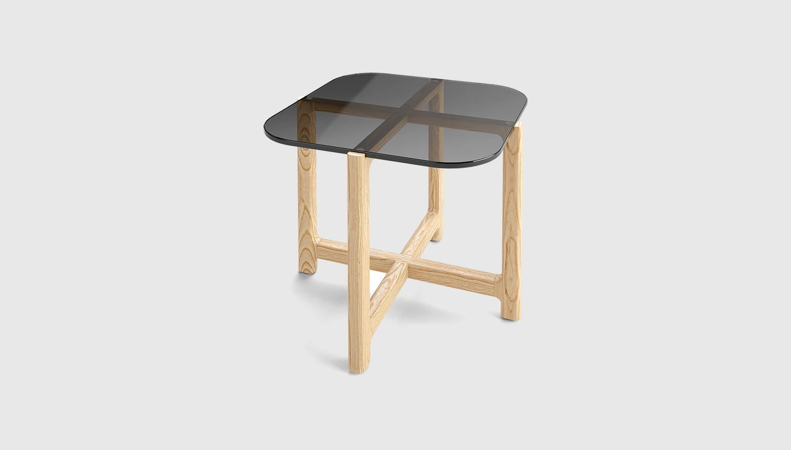 Quarry End Table Smoke Glass / Natural AshEnd Table Gus*  Smoke Glass Natural Ash  Four Hands, Mid Century Modern Furniture, Old Bones Furniture Company, Old Bones Co, Modern Mid Century, Designer Furniture, https://www.oldbonesco.com/