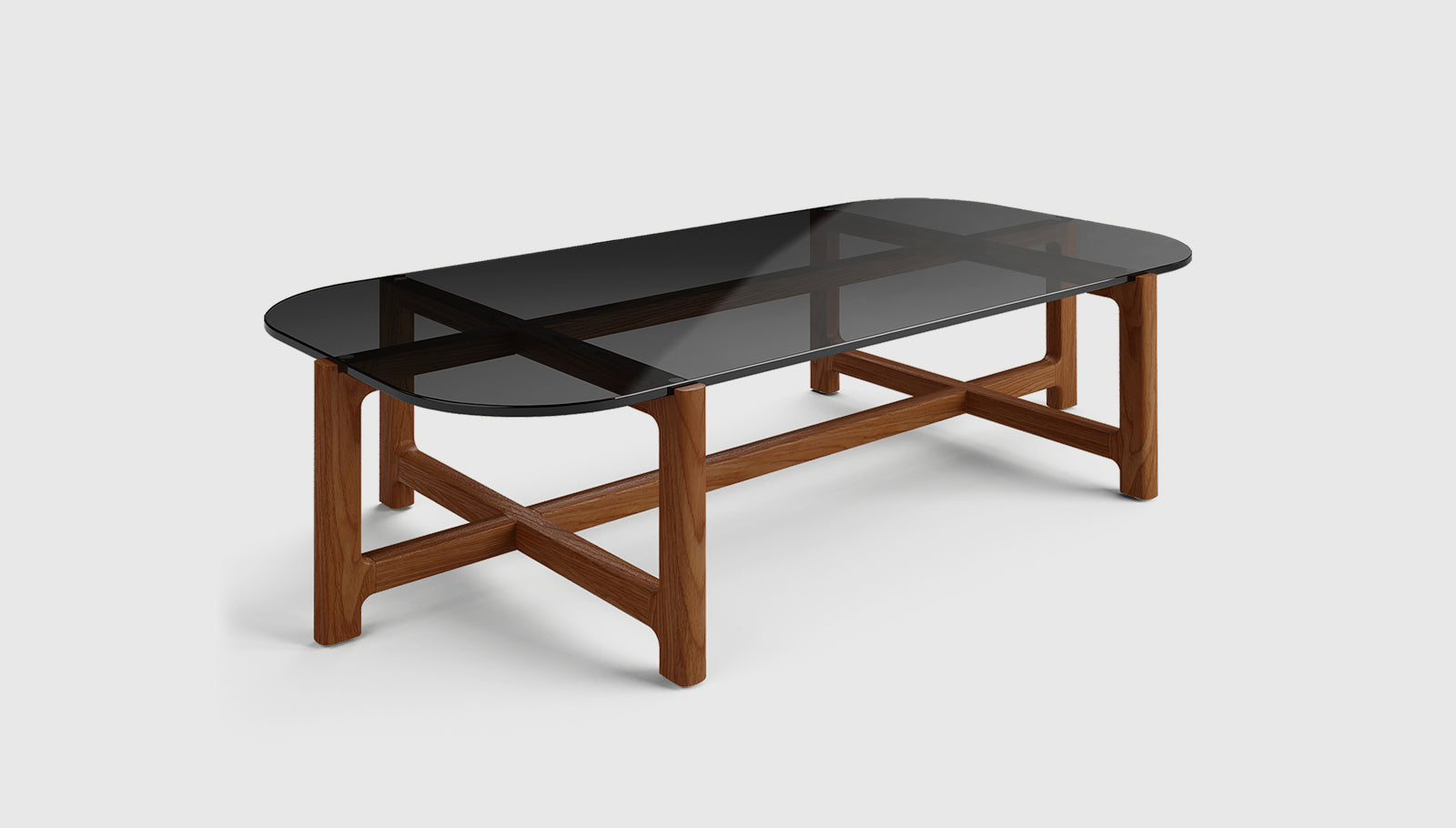 Quarry Coffee Table - Rectangle Smoke Glass / Natural WalnutCoffee Table Gus*  Smoke Glass Natural Walnut  Four Hands, Mid Century Modern Furniture, Old Bones Furniture Company, Old Bones Co, Modern Mid Century, Designer Furniture, https://www.oldbonesco.com/