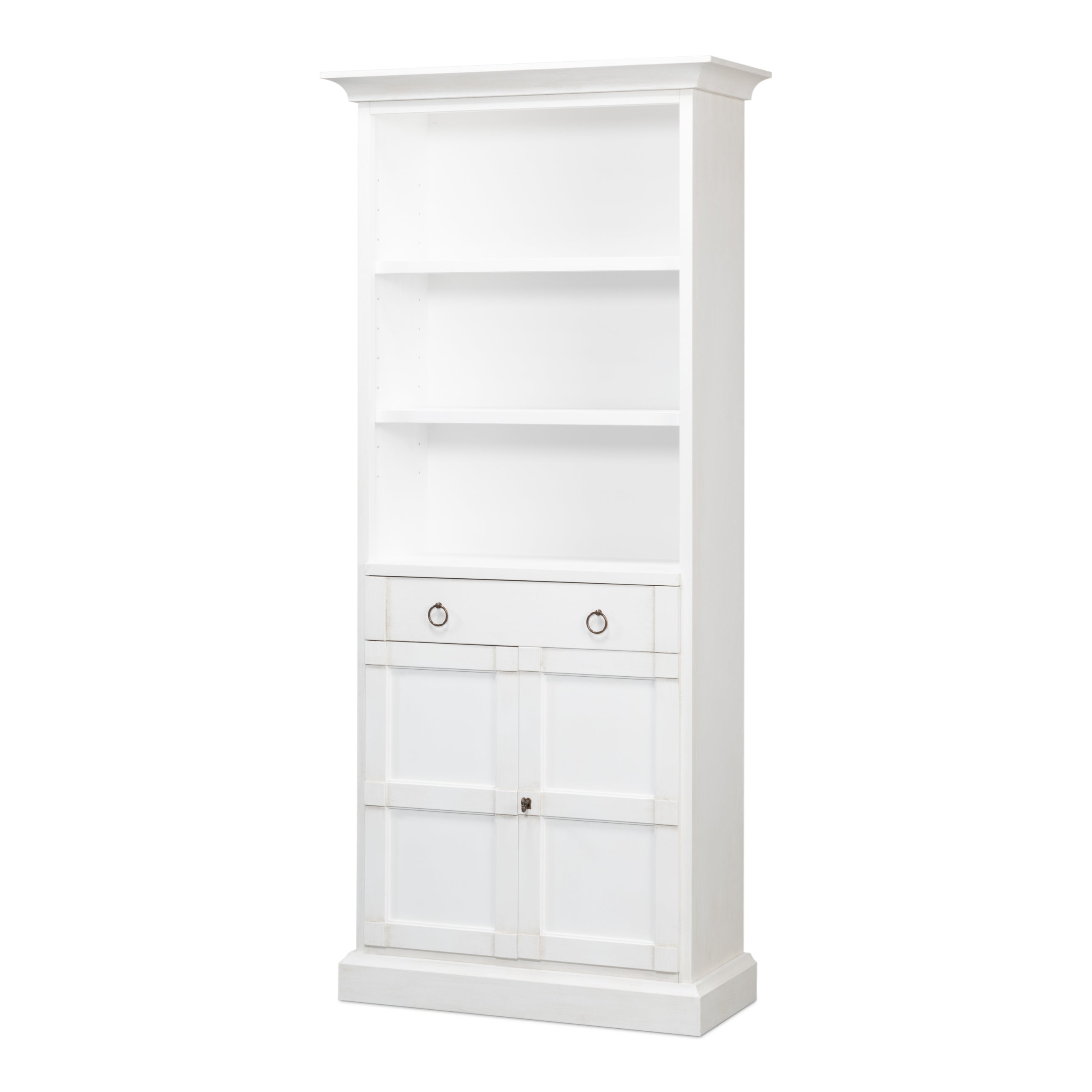 Bookcase with Doors - Cortina White