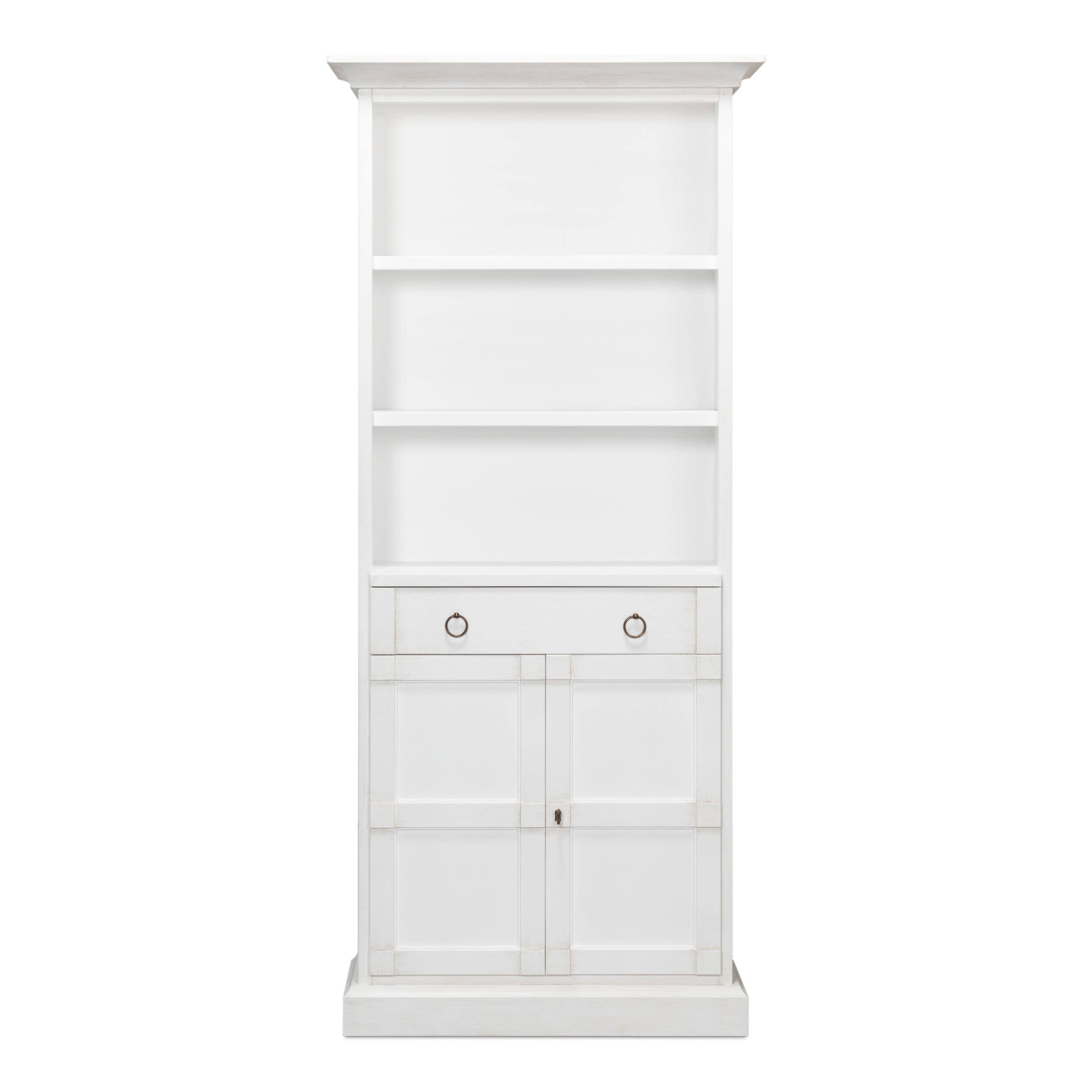 Bookcase with Doors - Cortina White