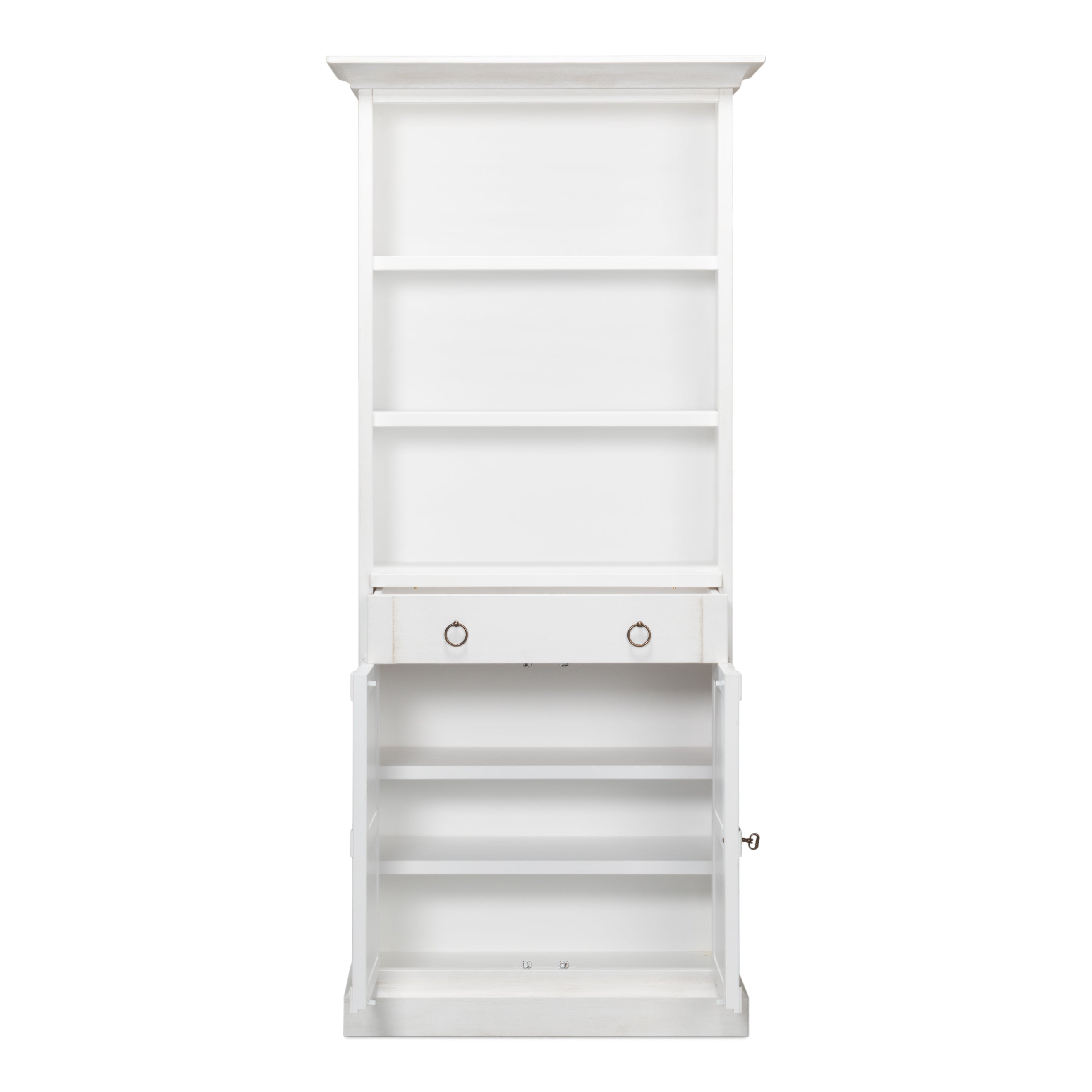 Bookcase with Doors - Cortina White