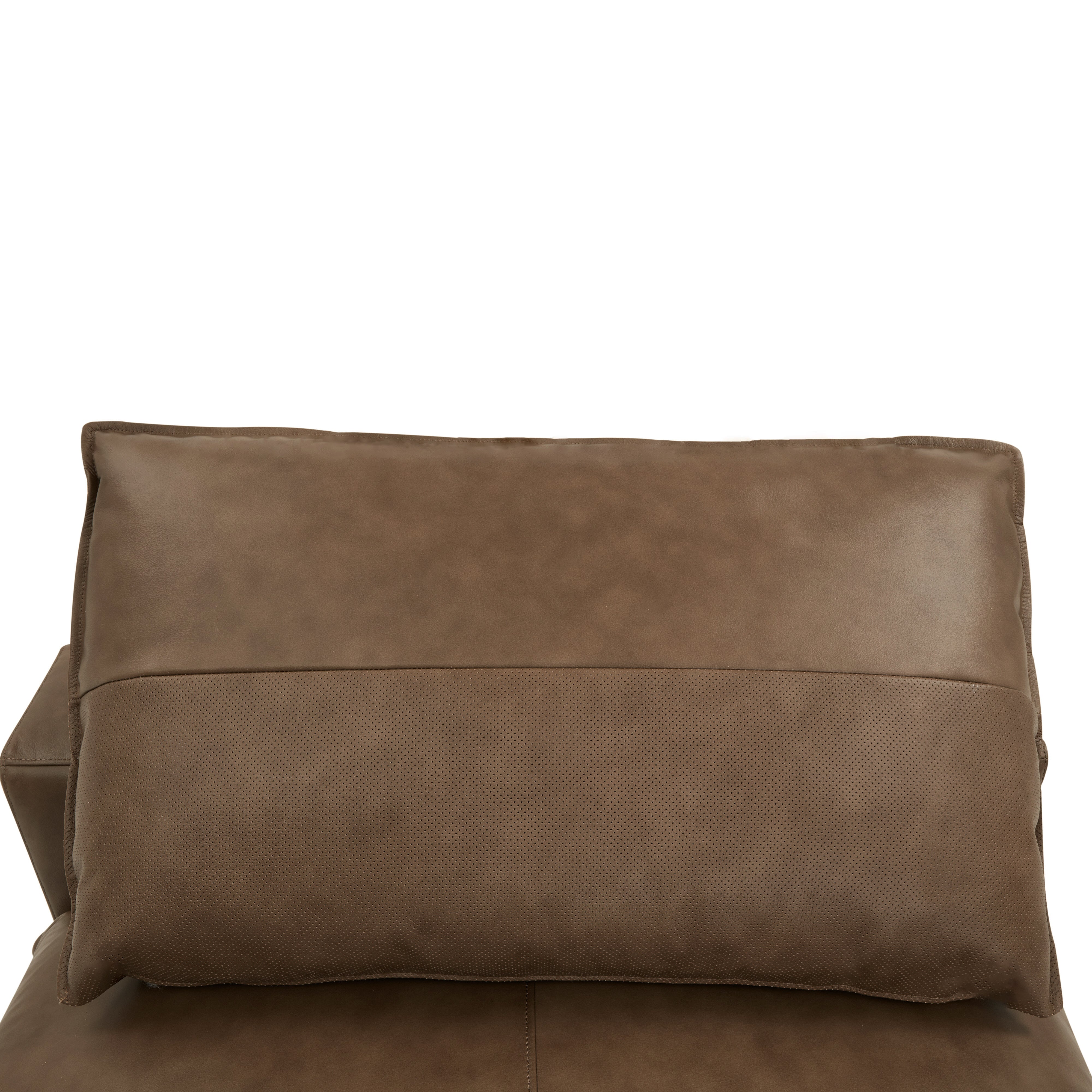 Cali Brown Leather Modular Armless Chair
