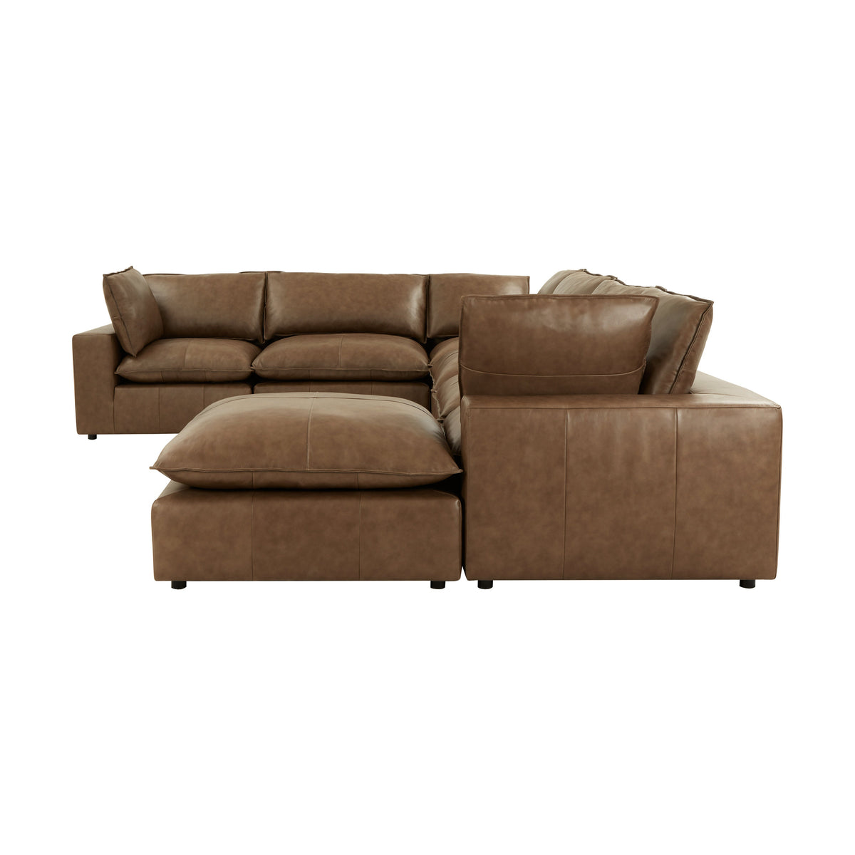 Cali 7-Piece Chocolate Brown Performance Velvet Large Chaise Sectional