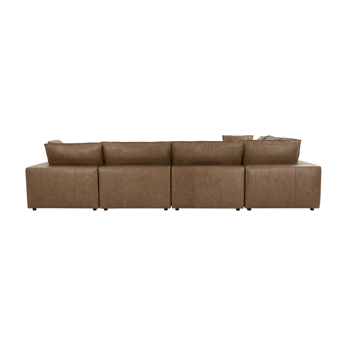 Cali 7-Piece Chocolate Brown Performance Velvet Large Chaise Sectional