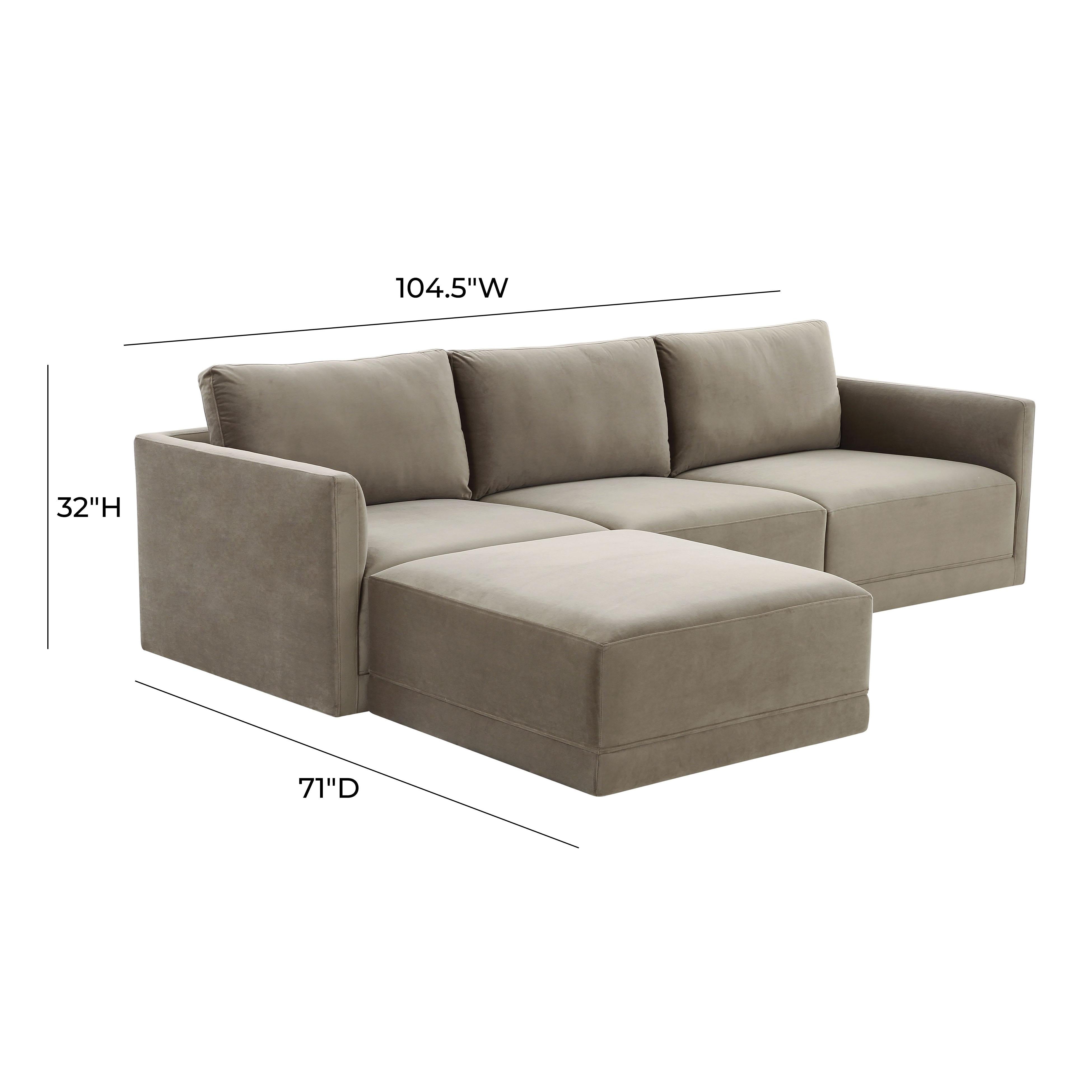 Willow 4-Piece Performance Velvet Modular Sectional