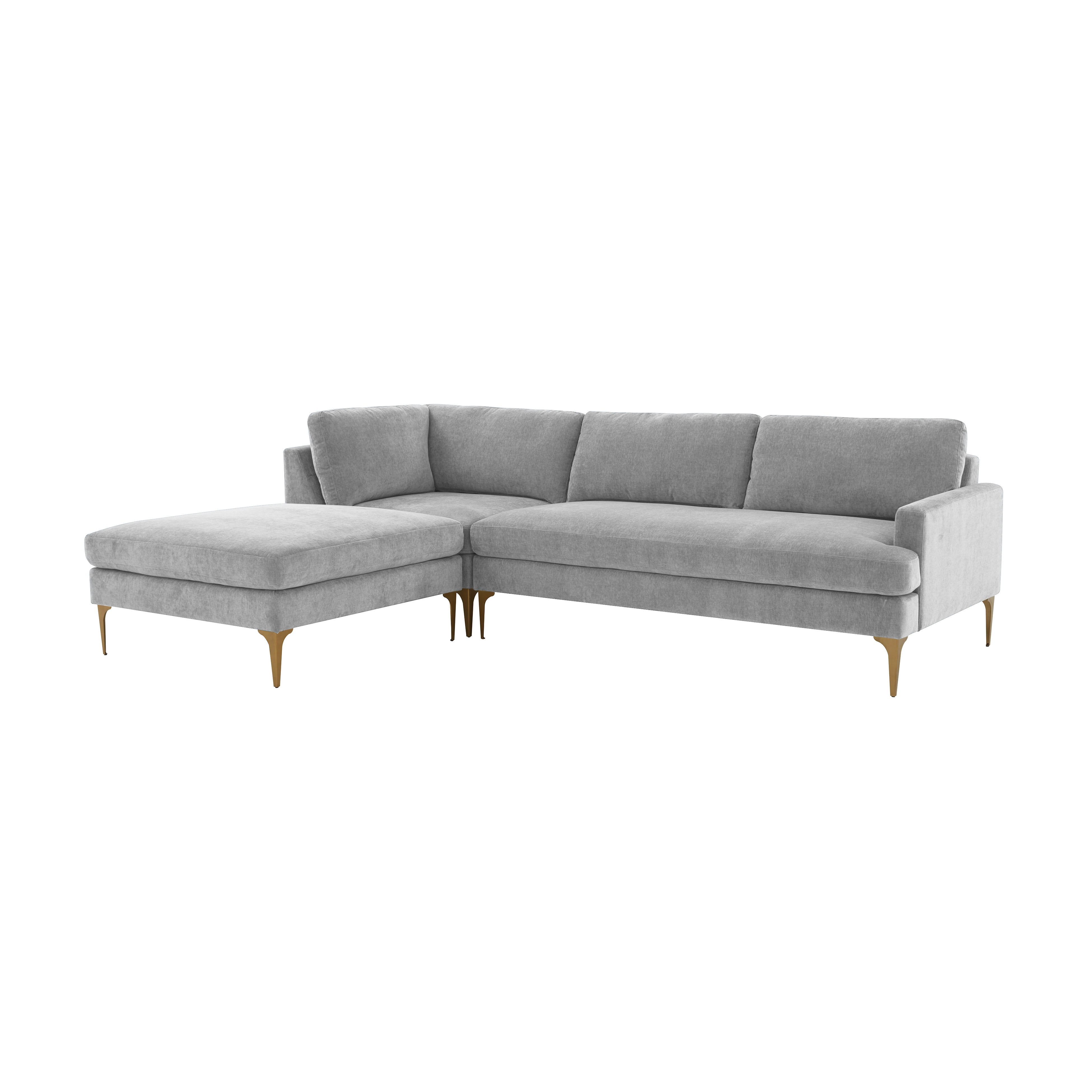 Serena 3-Piece Performance Velvet Chaise Sectional