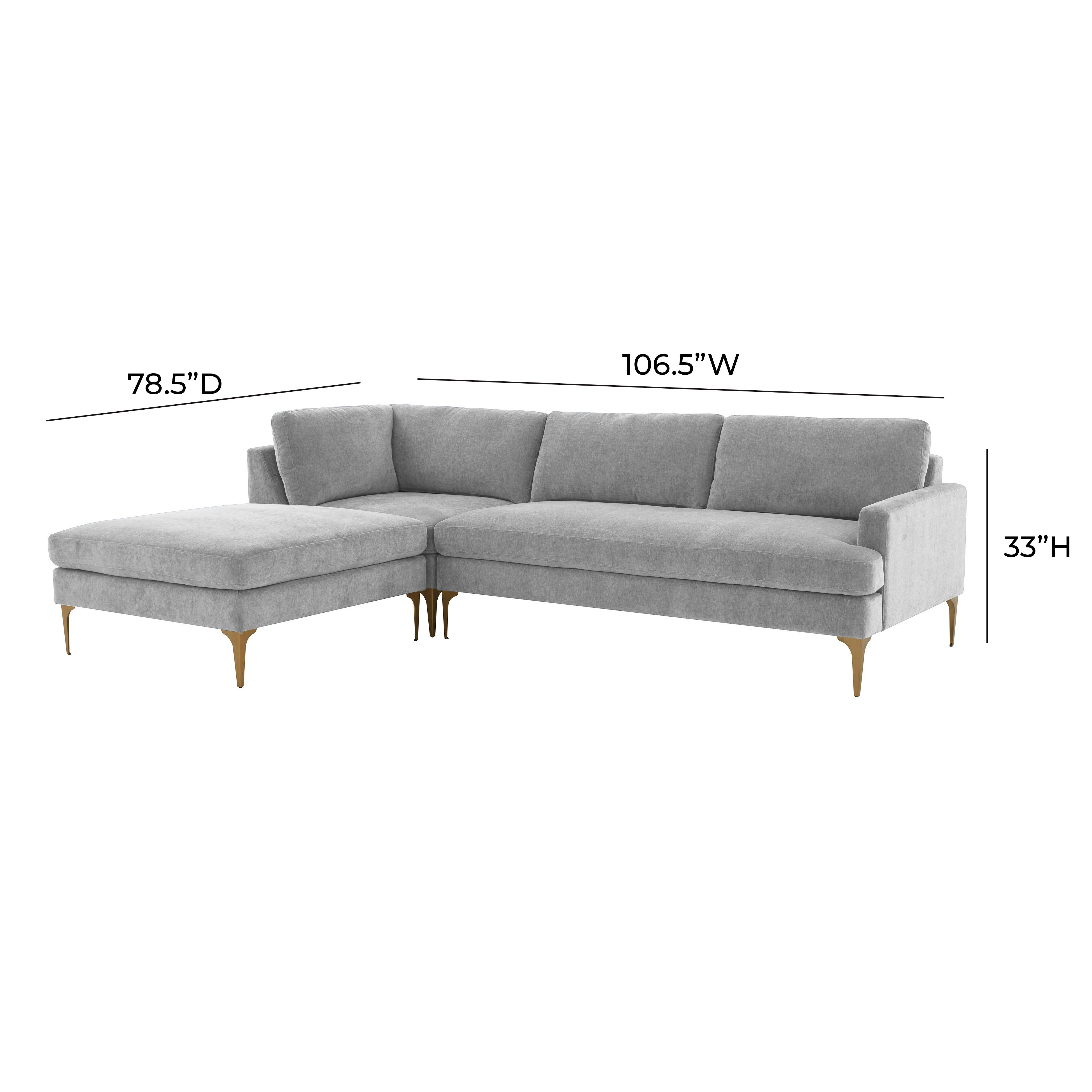 Serena 3-Piece Performance Velvet Chaise Sectional