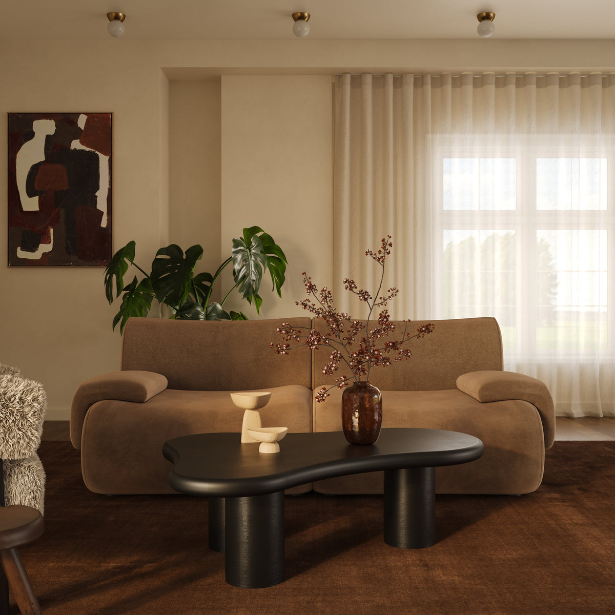 Zenith Performance Velvet Modular Corner Chair