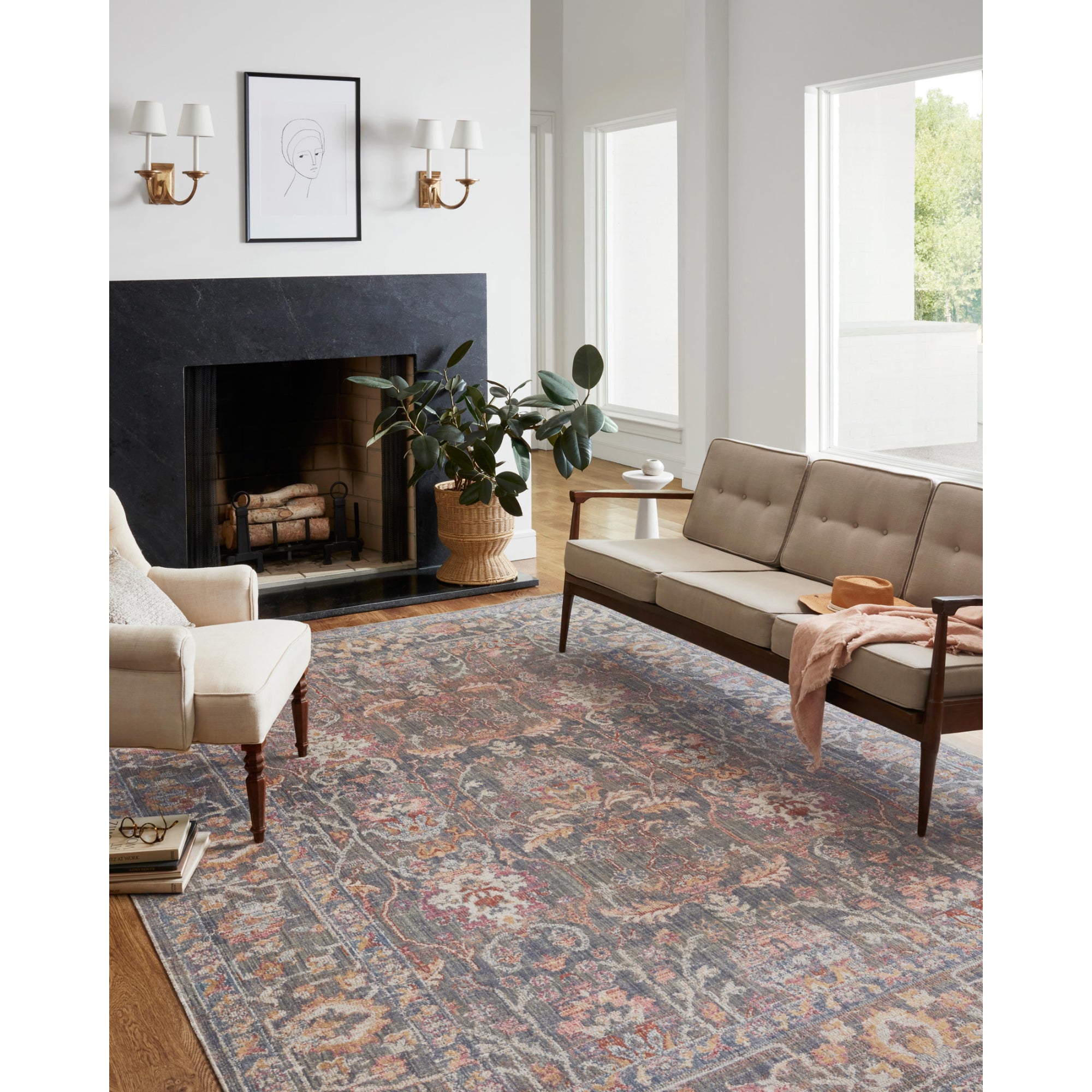 Chris Loves Julia x Loloi Rosemarie Stone/Multi Rug