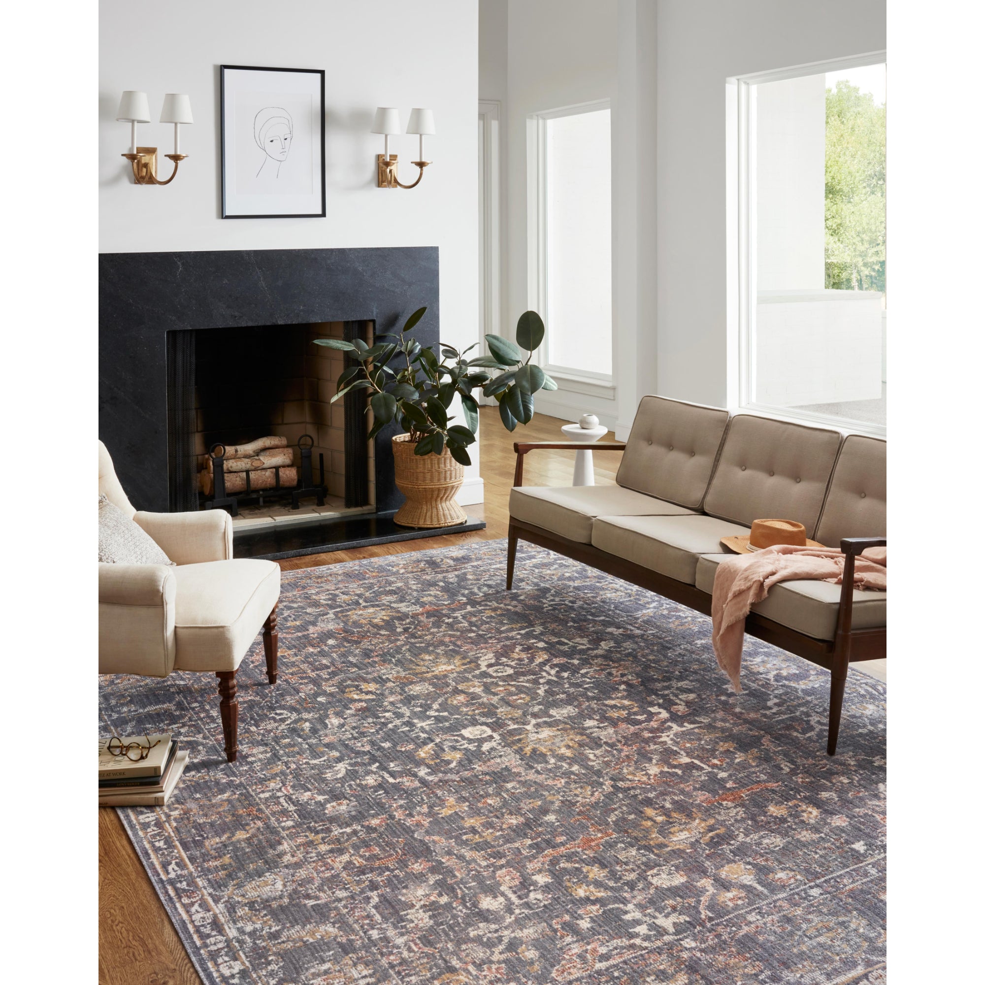 Chris Loves Julia x Loloi Rosemarie Graphite/Multi Rug