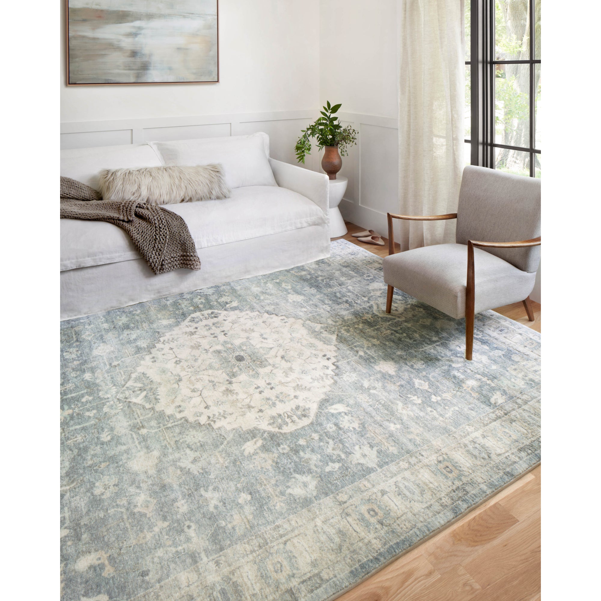 Loloi Rosette Denim/Fog Rug