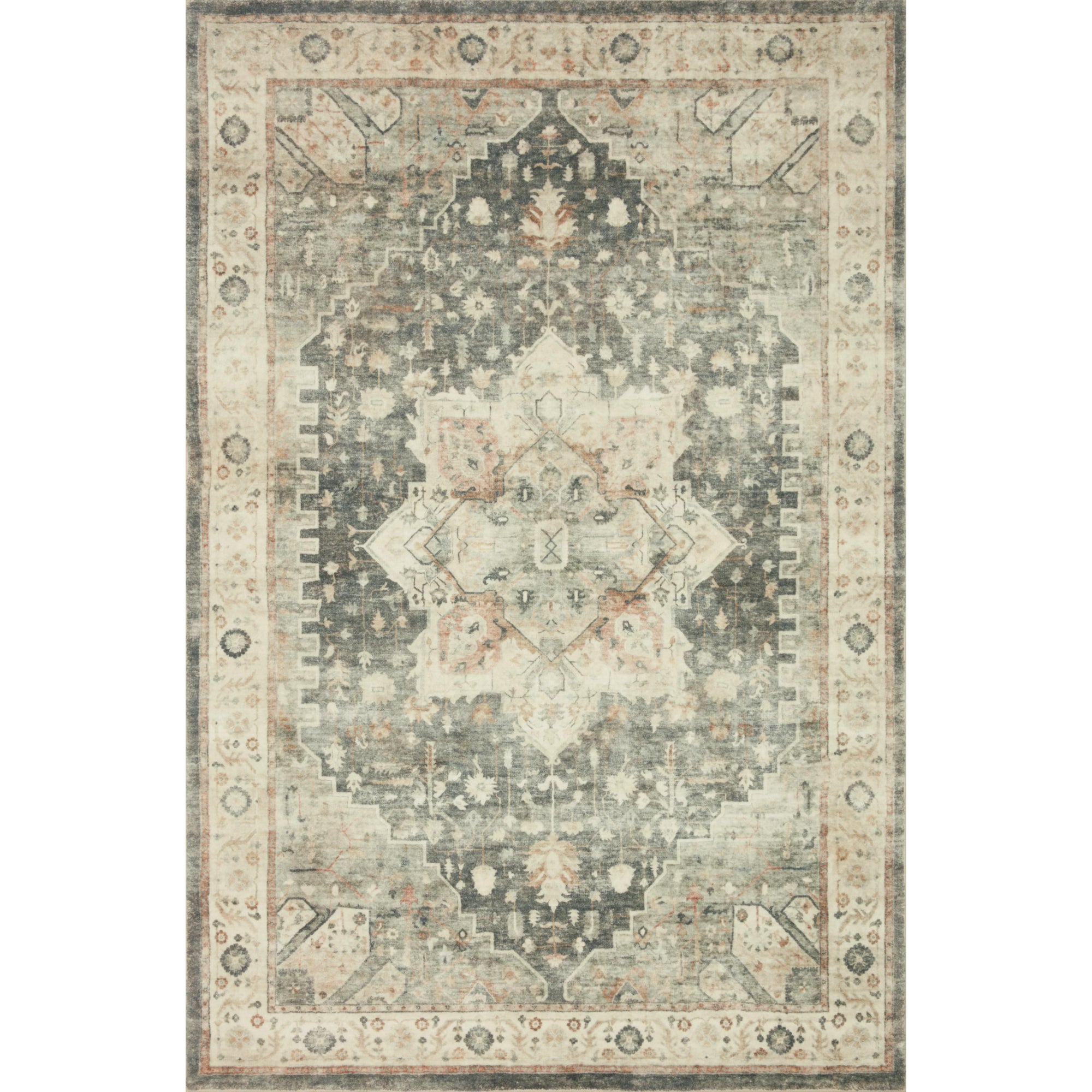 Loloi Rosette Slate/Ivory Rug