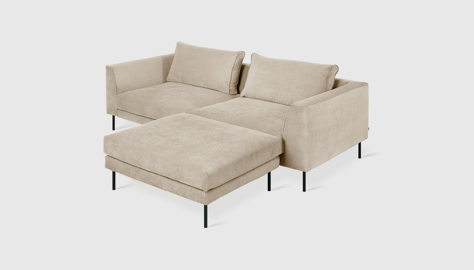 Renfrew Loft Bi-Sectional Mersey Caribou / BlackSectional Gus*  Mersey Caribou Black  Four Hands, Mid Century Modern Furniture, Old Bones Furniture Company, Old Bones Co, Modern Mid Century, Designer Furniture, https://www.oldbonesco.com/