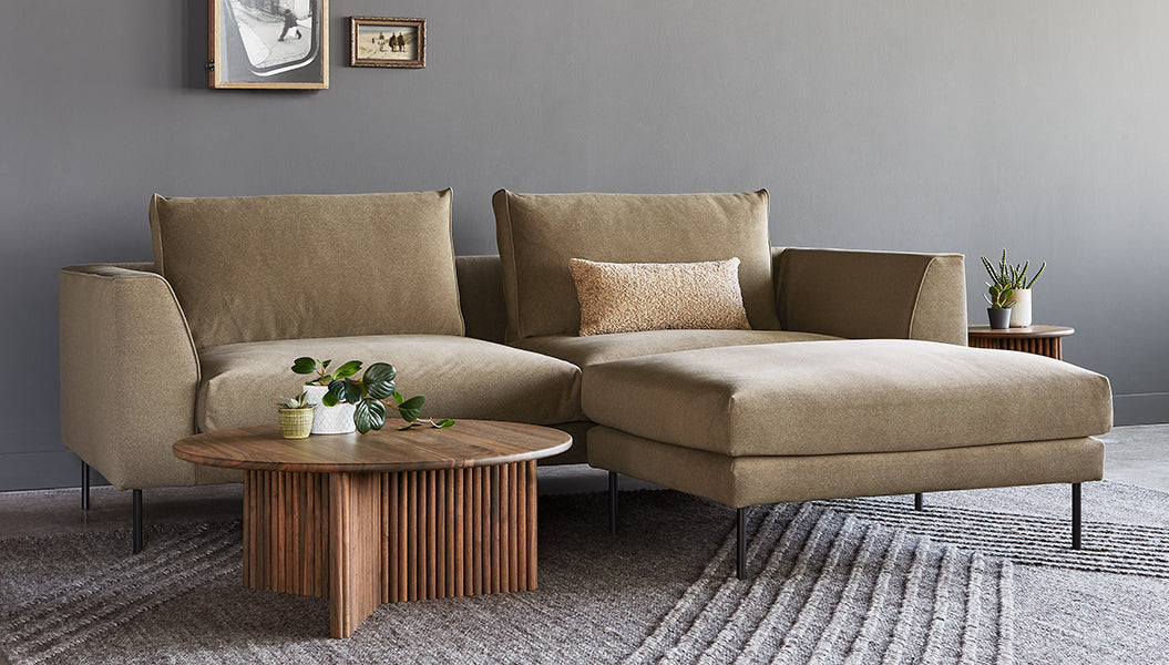 Renfrew Loft Bi-Sectional Sectional Gus*     Four Hands, Mid Century Modern Furniture, Old Bones Furniture Company, Old Bones Co, Modern Mid Century, Designer Furniture, https://www.oldbonesco.com/