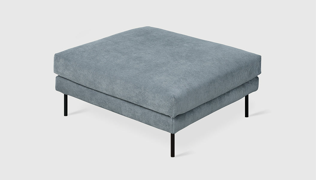 Renfrew Ottoman Mersey Skyline / BlackOttoman Gus*  Mersey Skyline Black  Four Hands, Mid Century Modern Furniture, Old Bones Furniture Company, Old Bones Co, Modern Mid Century, Designer Furniture, https://www.oldbonesco.com/