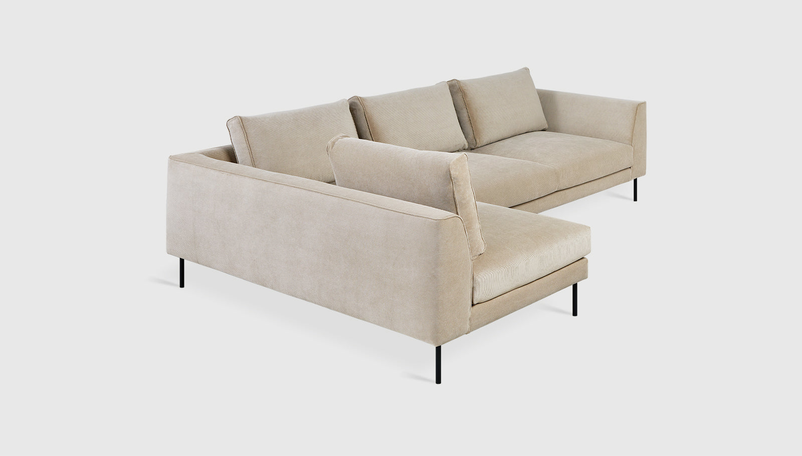 Renfrew Sectional Mersey Caribou / Black / Left FacingSectional Sofa Gus*  Mersey Caribou Black Left Facing Four Hands, Mid Century Modern Furniture, Old Bones Furniture Company, Old Bones Co, Modern Mid Century, Designer Furniture, https://www.oldbonesco.com/