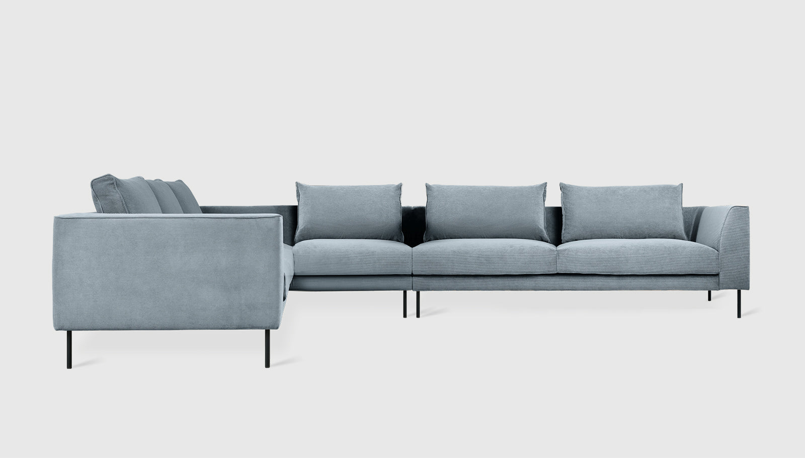 Renfrew XL Sectional Mersey Skyline / Black / Left FacingSectional Sofa Gus*  Mersey Skyline Black Left Facing Four Hands, Mid Century Modern Furniture, Old Bones Furniture Company, Old Bones Co, Modern Mid Century, Designer Furniture, https://www.oldbonesco.com/