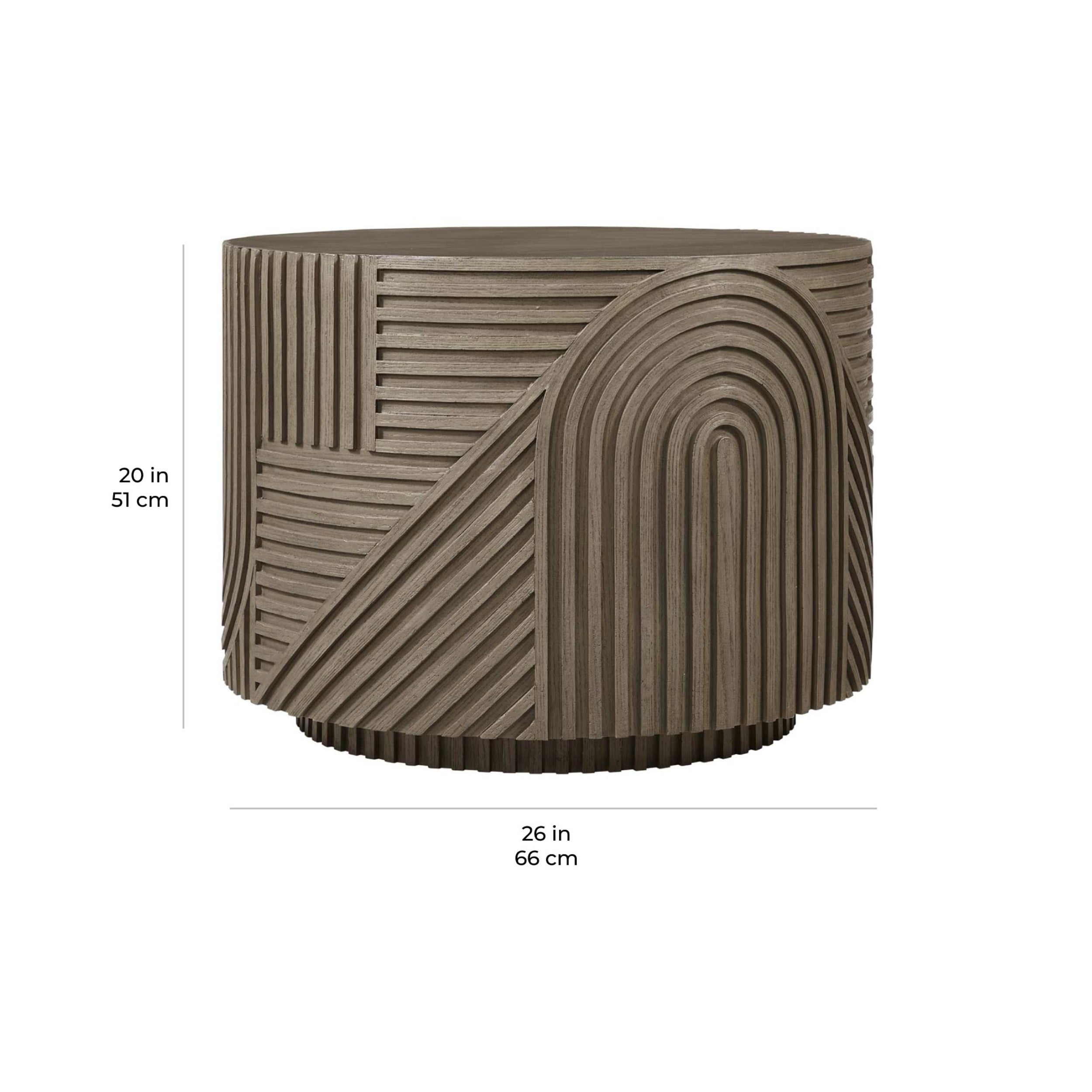 Serenity Textured Round Drum Table