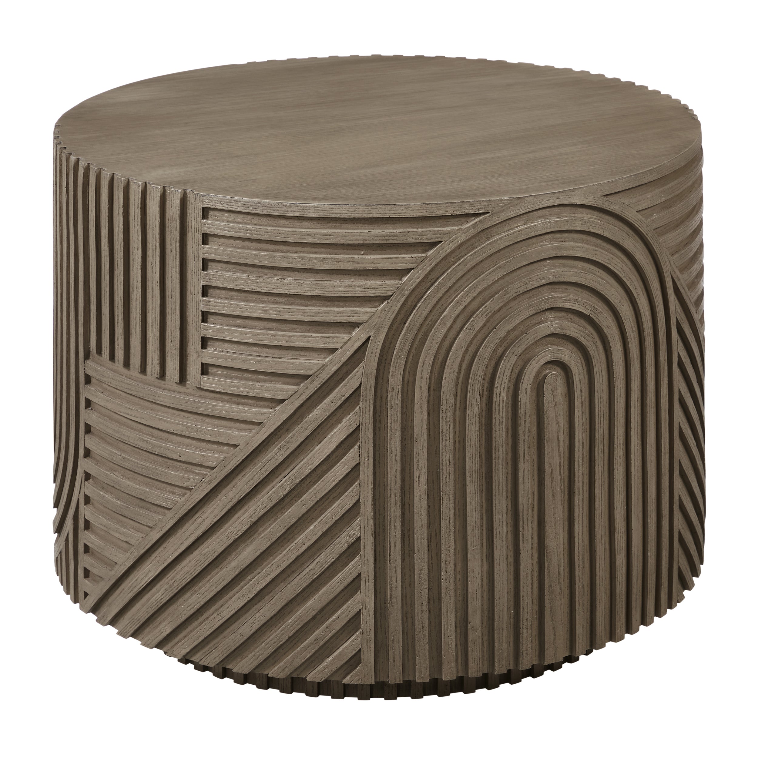 Serenity Textured Round Drum Table