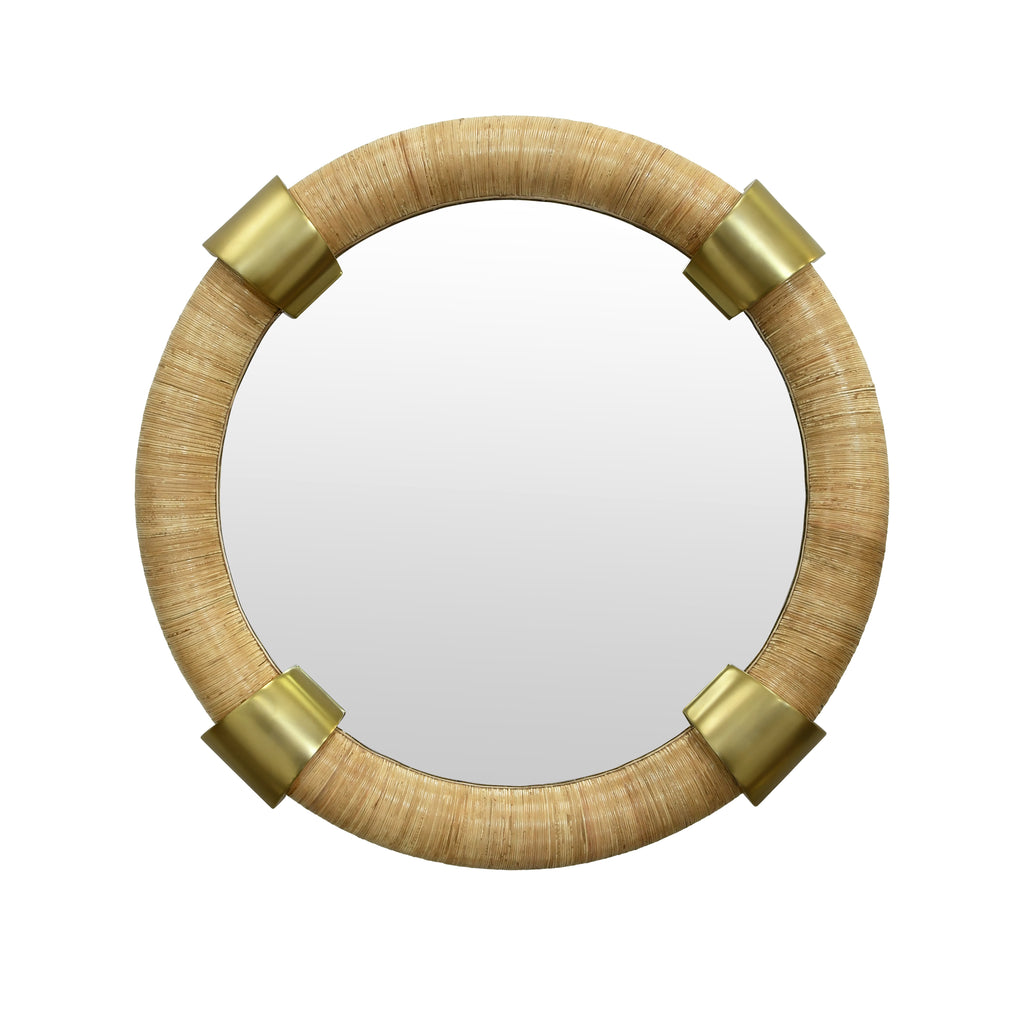 Saylor Round Rattan Mirror
