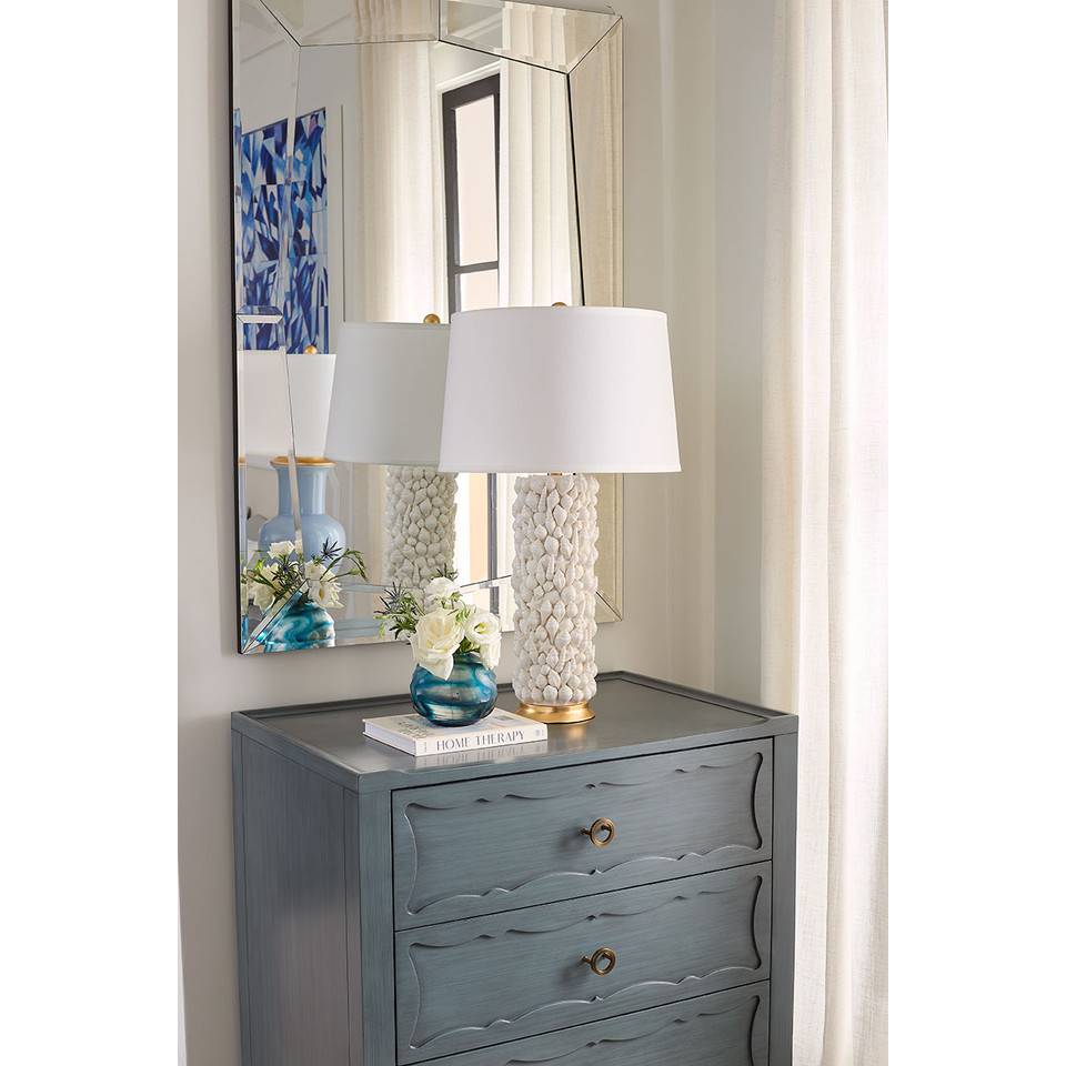 Sanibel Lamp with Shade 17-inch White Linen with Gold