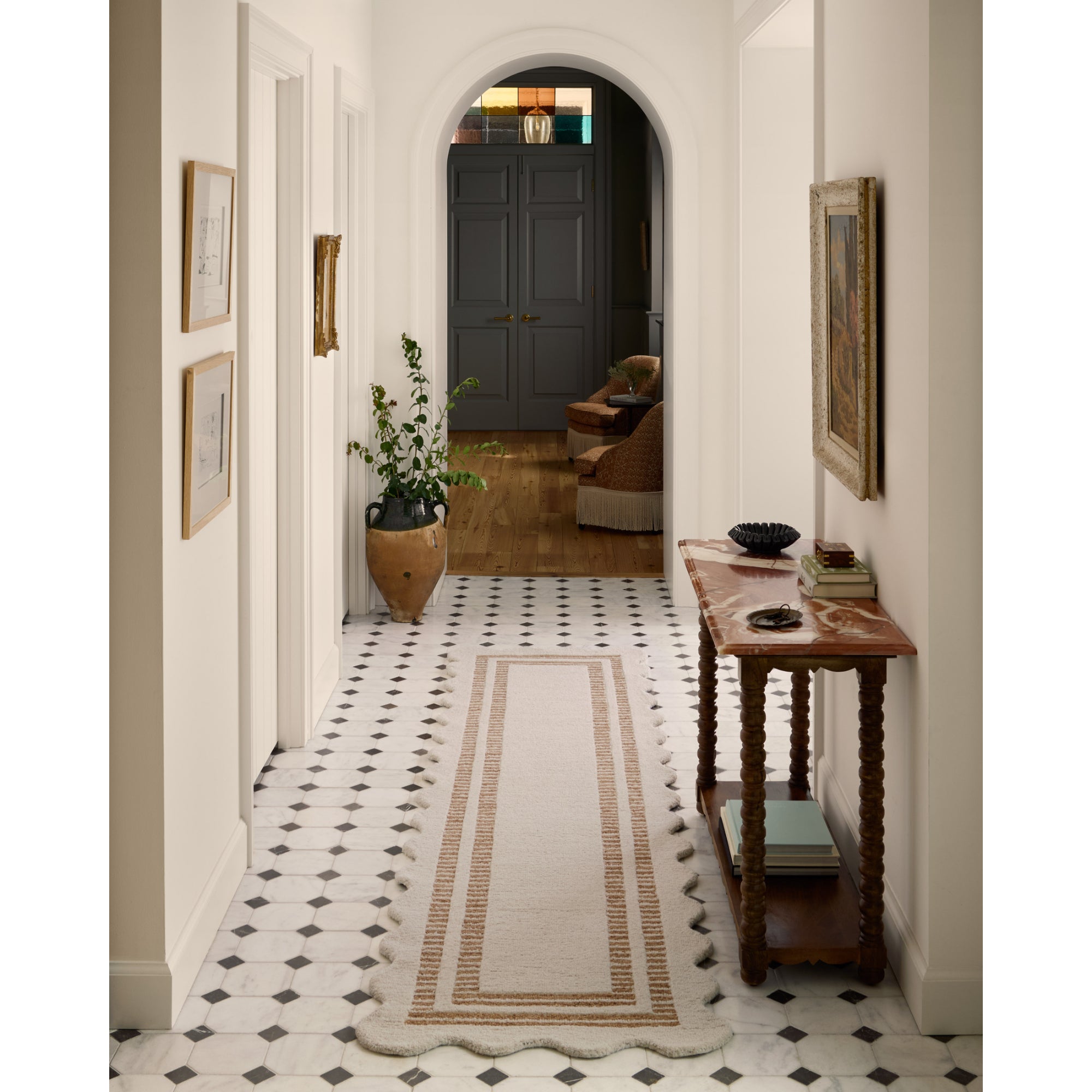 Chris Loves Julia x Loloi Scottie Ivory/Rust Rug