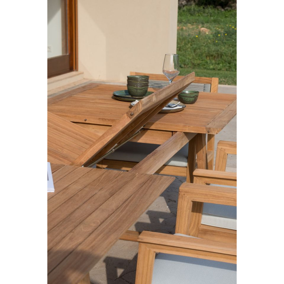 Agate Rectangular Extendable Teak Dining Table