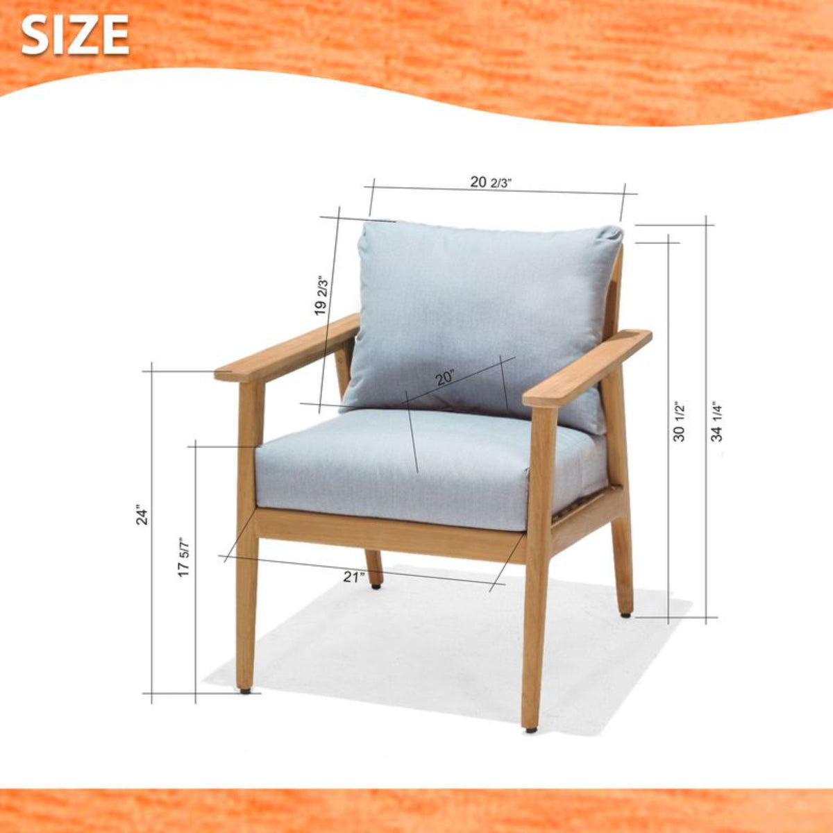 Eve FSC Teak 1-Seater Sofa