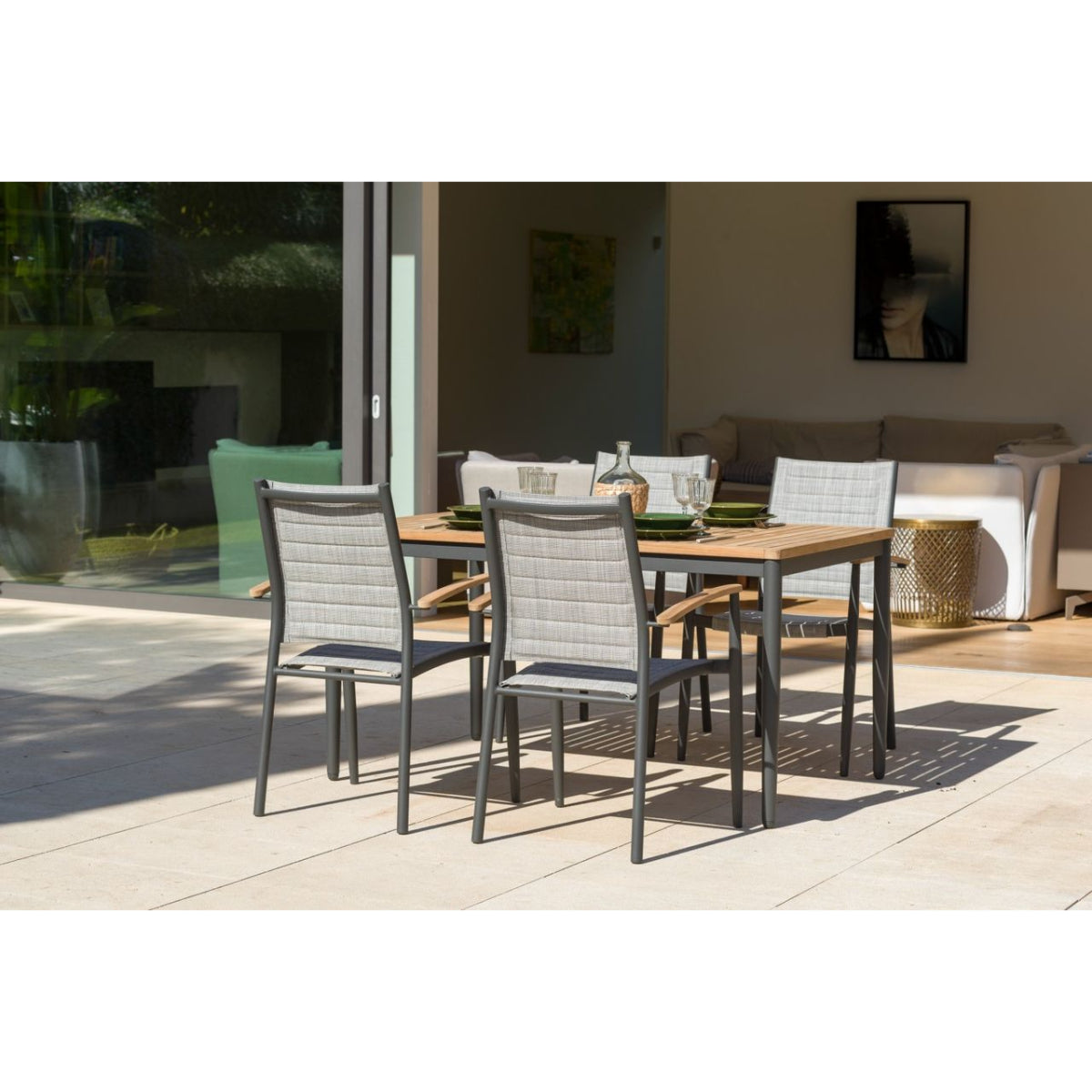 Topaz Aluminium and Teak Dining Chair