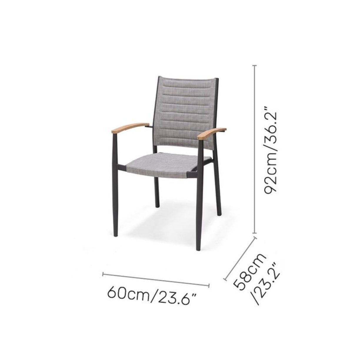 Topaz Aluminium and Teak Dining Chair
