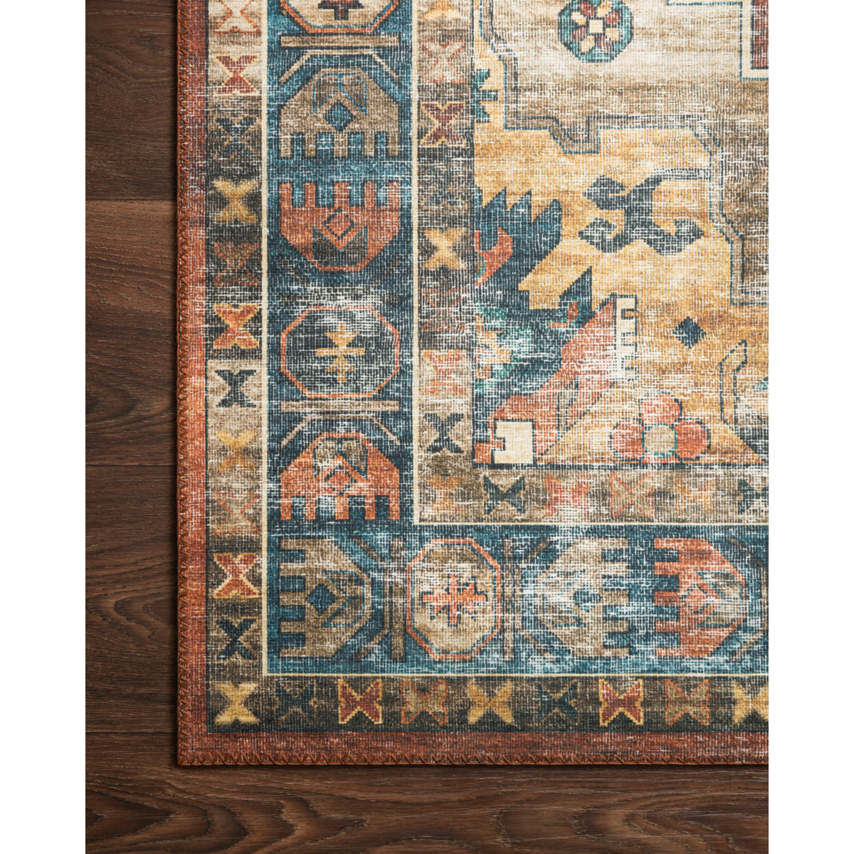 Loloi Skye Rust/Blue Rug by Loloi