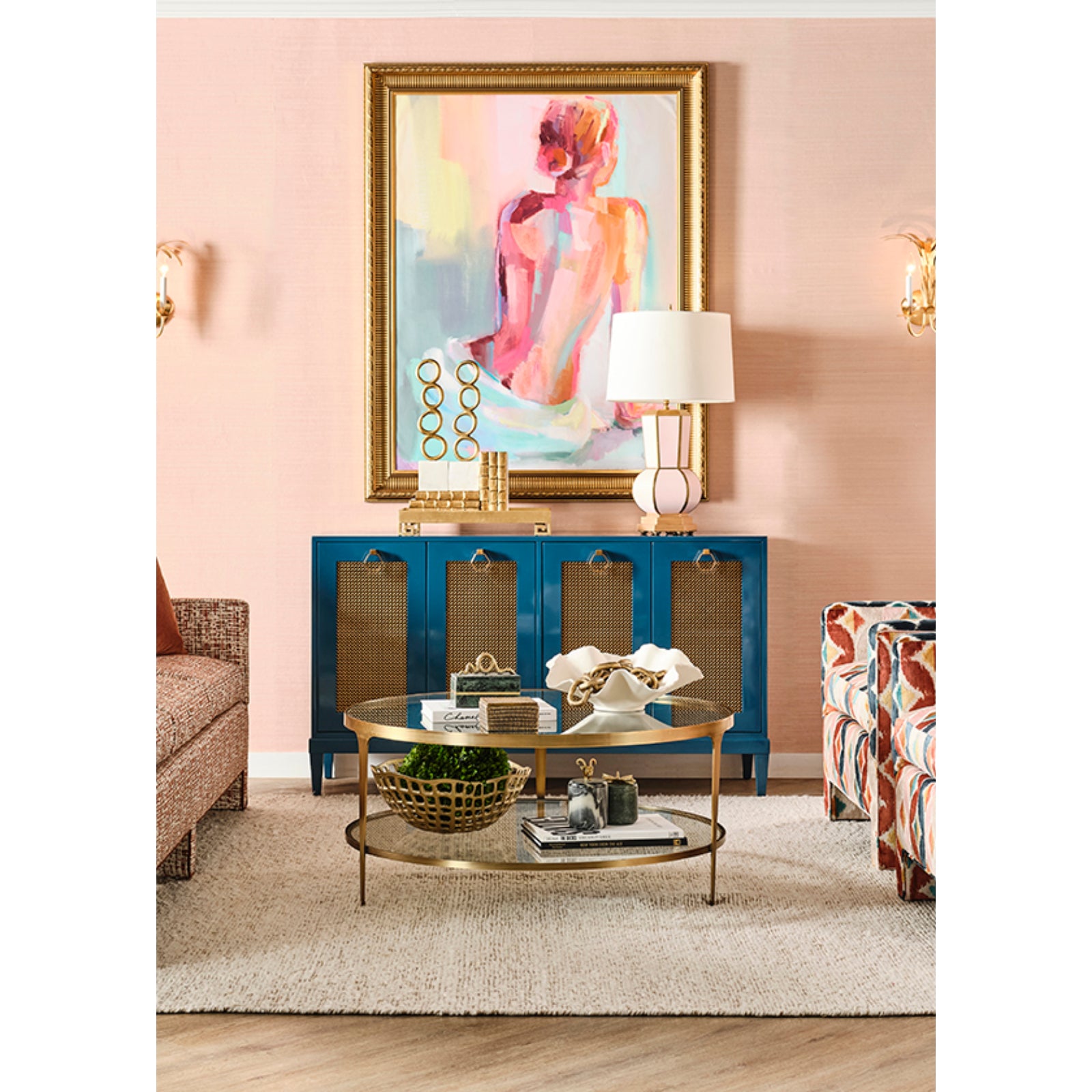 Stacey Two Tier Glass Top Round Coffee Table