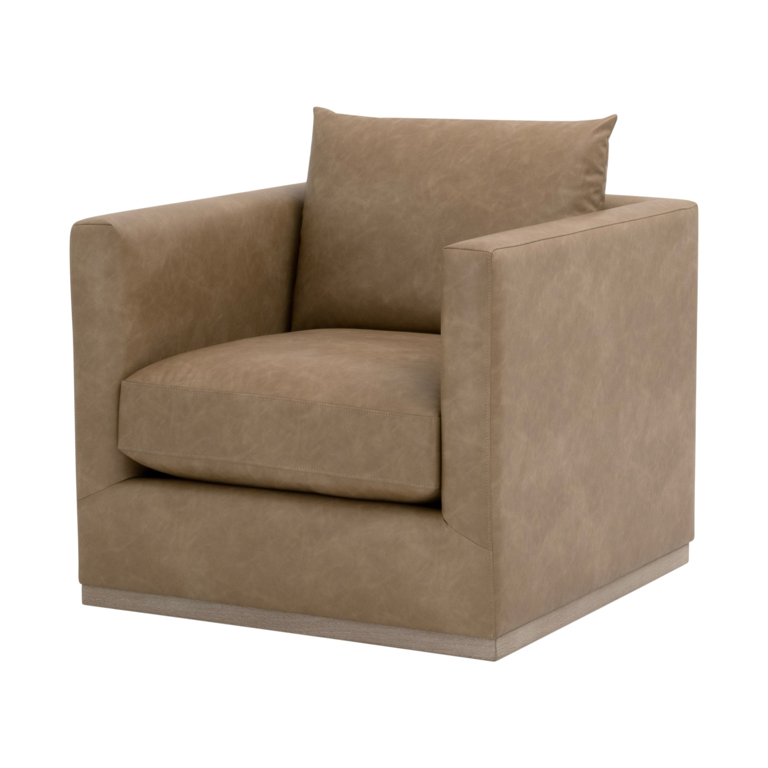 Siena Plinth Base Swivel Club Chair - Ivanhoe Toast
