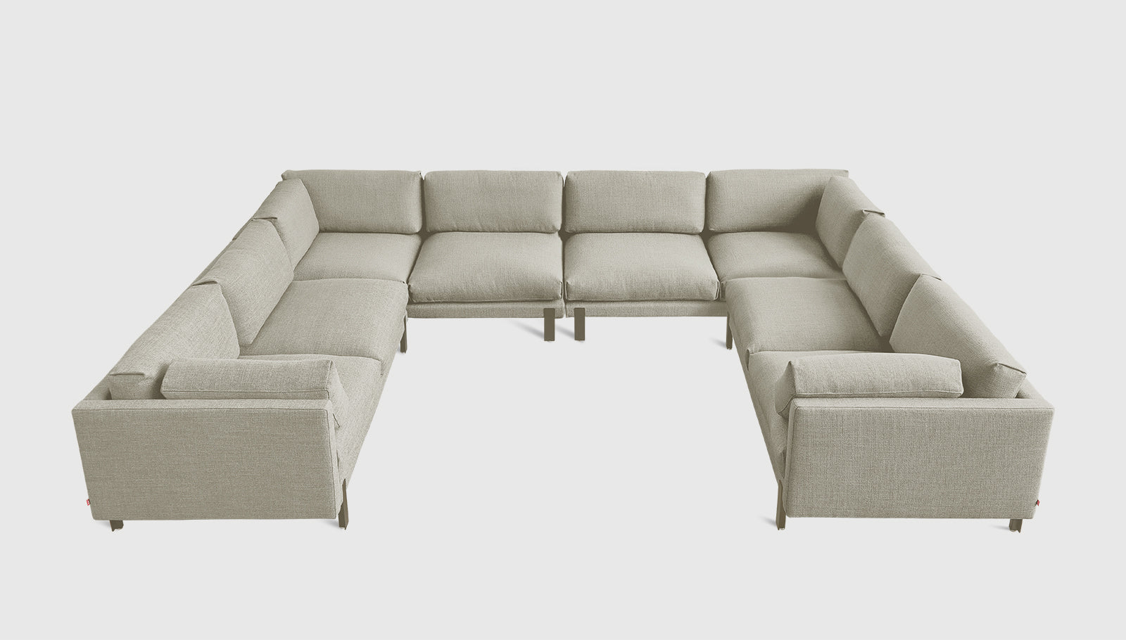 Silverlake U-Shaped Sectional Andorra Almond / BlackSectional Gus*  Andorra Almond Black  Four Hands, Mid Century Modern Furniture, Old Bones Furniture Company, Old Bones Co, Modern Mid Century, Designer Furniture, https://www.oldbonesco.com/