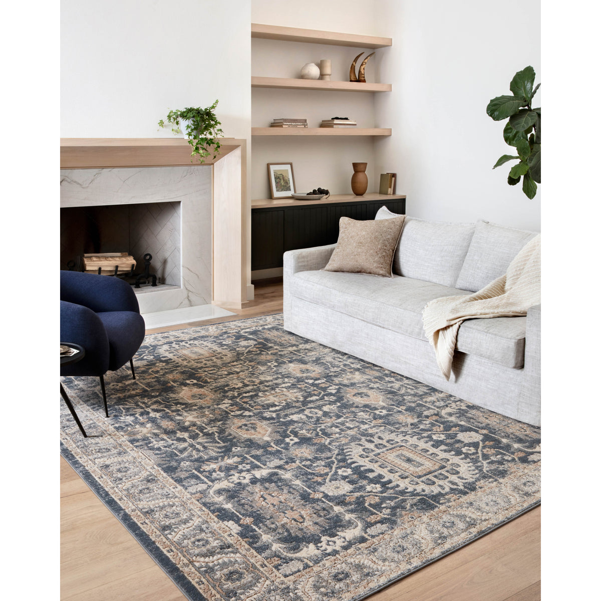 Loloi Teagan Denim/Pebble Rug by Loloi