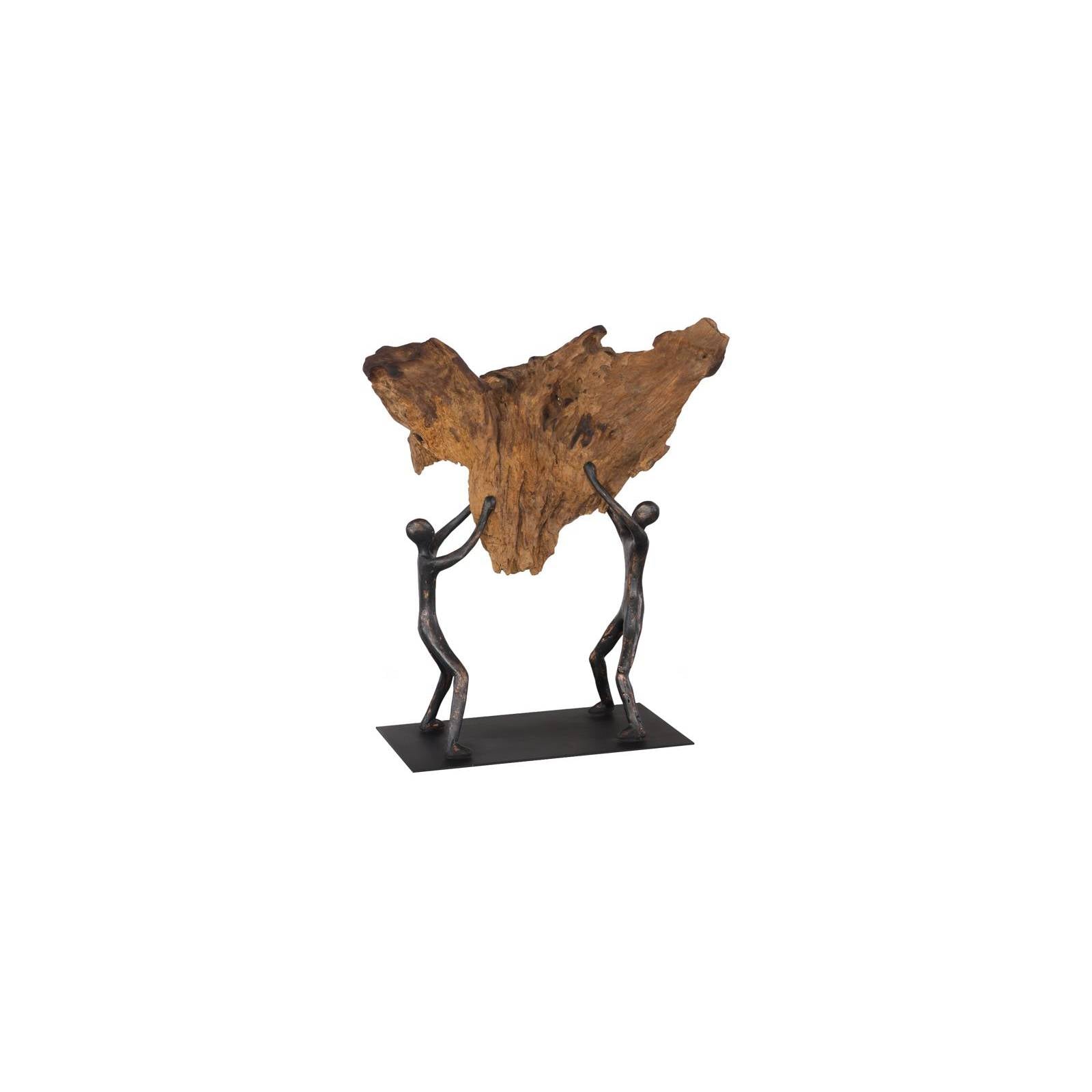 Atlas Lifting Wood Tabletop Sculpture