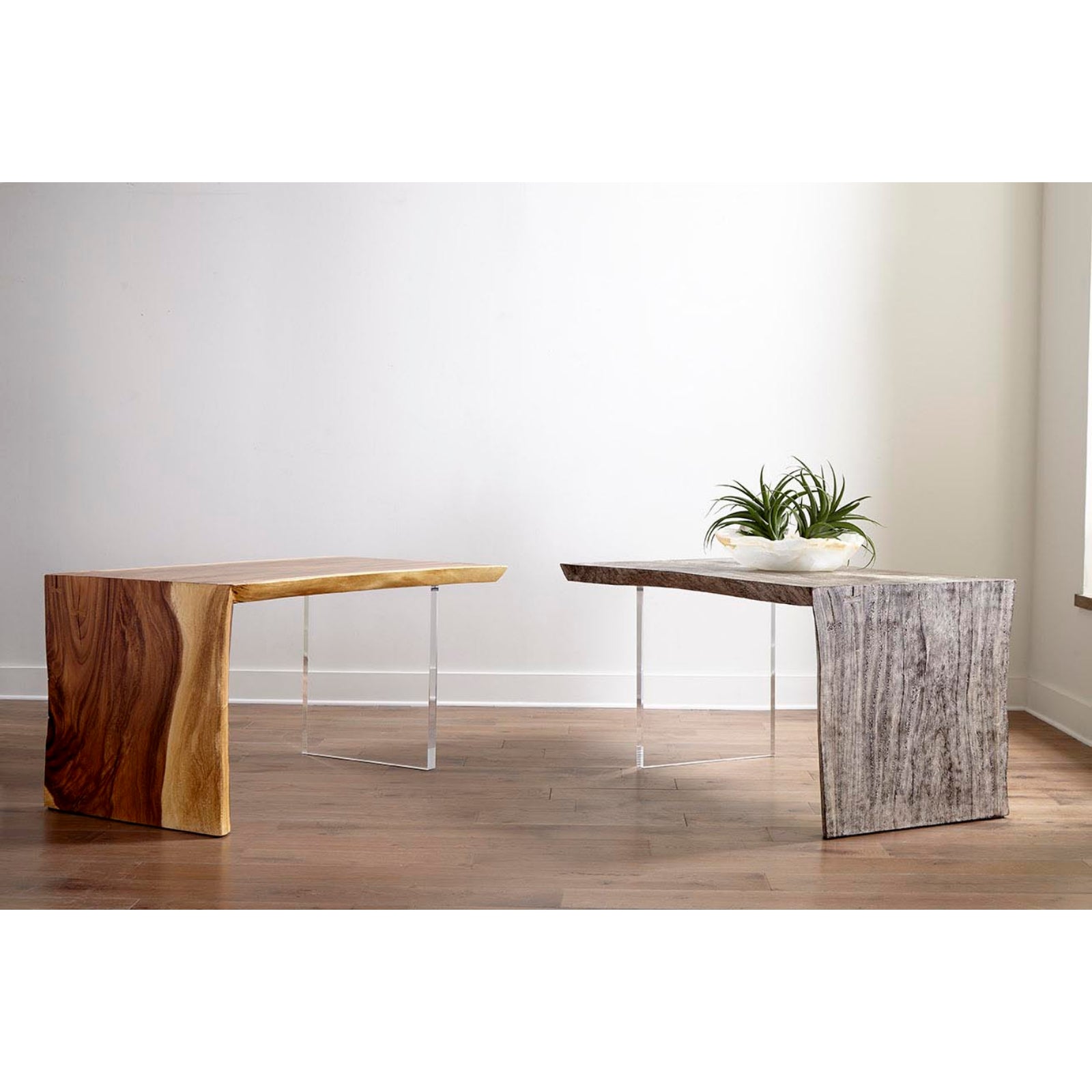 Waterfall Desk with Arcylic Leg